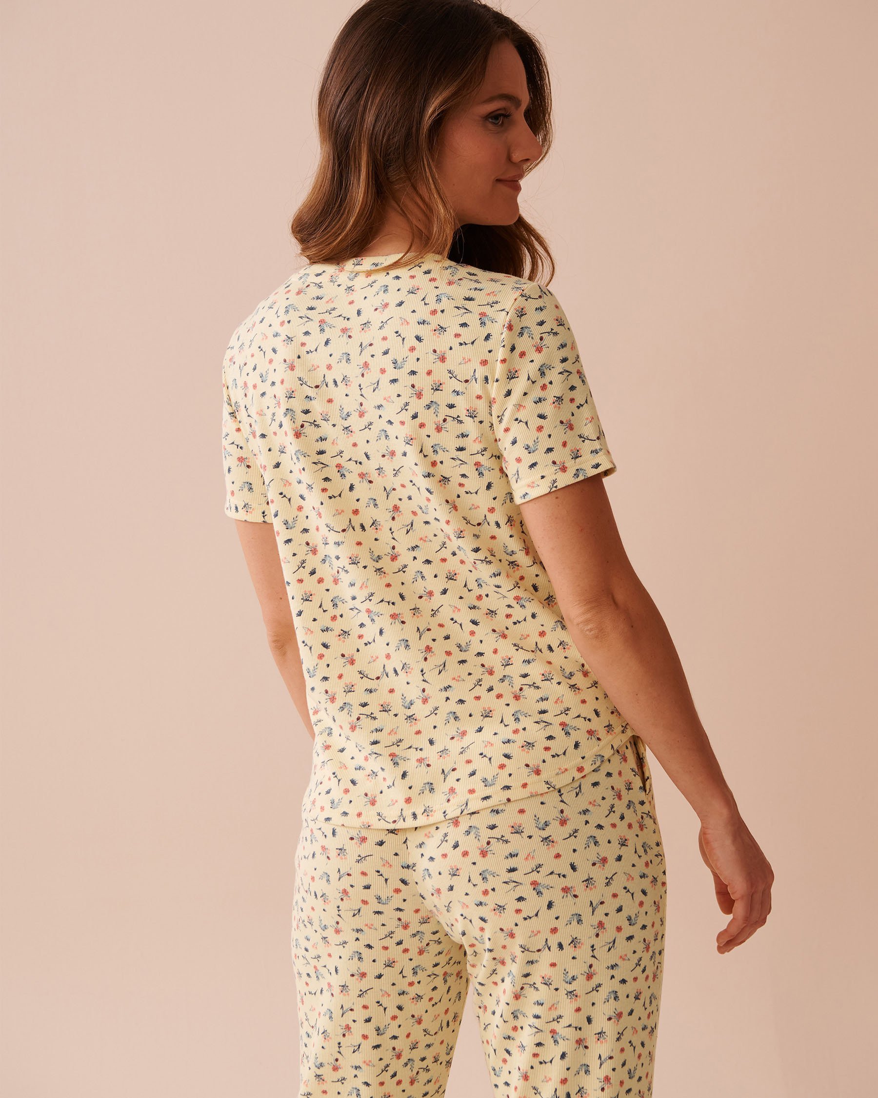 LA VIE EN ROSE T-shirt côtelé à petites fleurs Bouquet printanier 40100713 - View2