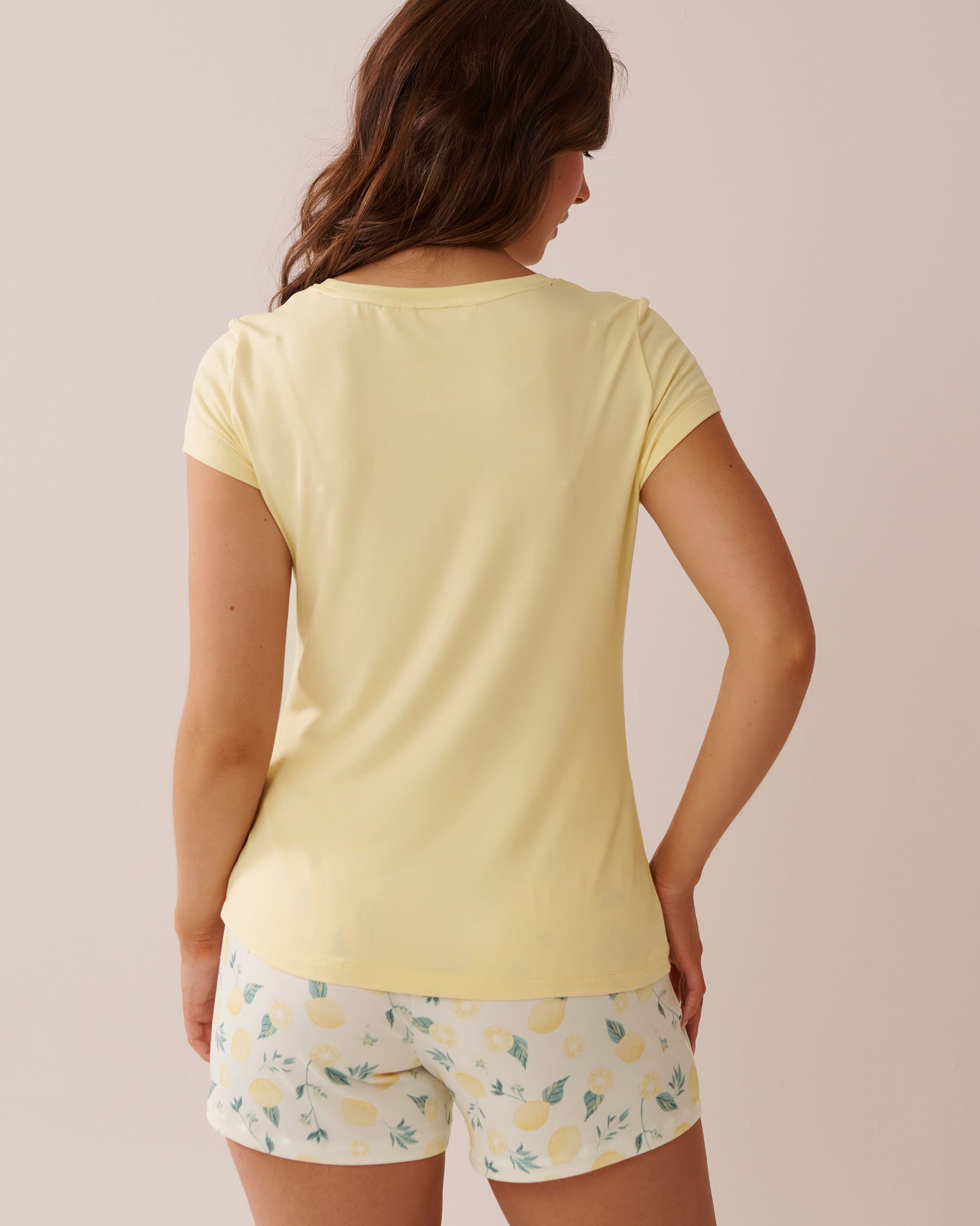 LA VIE EN ROSE T-shirt ultra doux imprimé citron Jaune citron 40100715 - View2