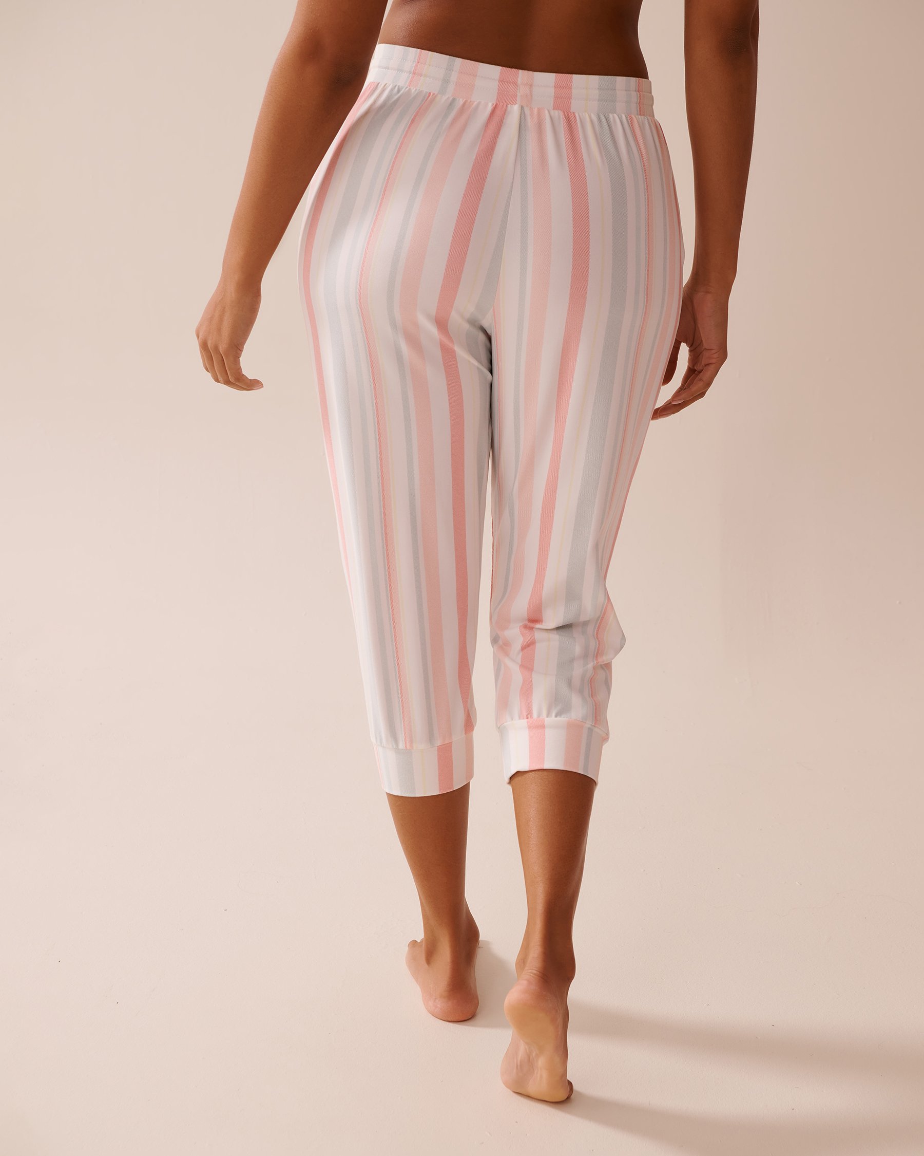 LA VIE EN ROSE Multistripe Super Soft Pajama Capris Multistripe 40200690 - View2