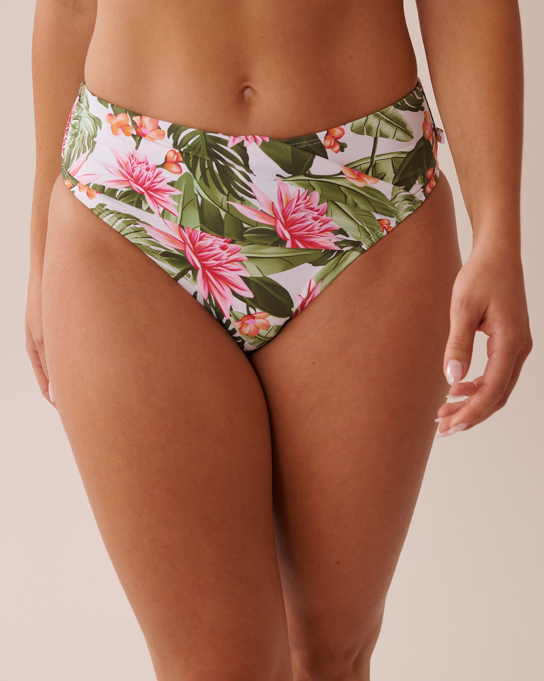 LA VIE EN ROSE AQUA Bas de bikini taille mi-haute WATER LILY Nénuphar tropical 70300674 - View1