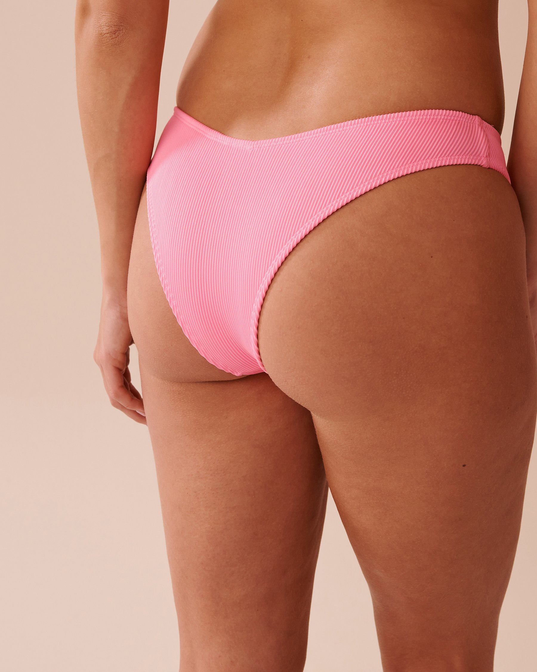 LA VIE EN ROSE AQUA Bas de bikini tanga côtelé FIZZY PINK Rose pétillant 70300680 - View2