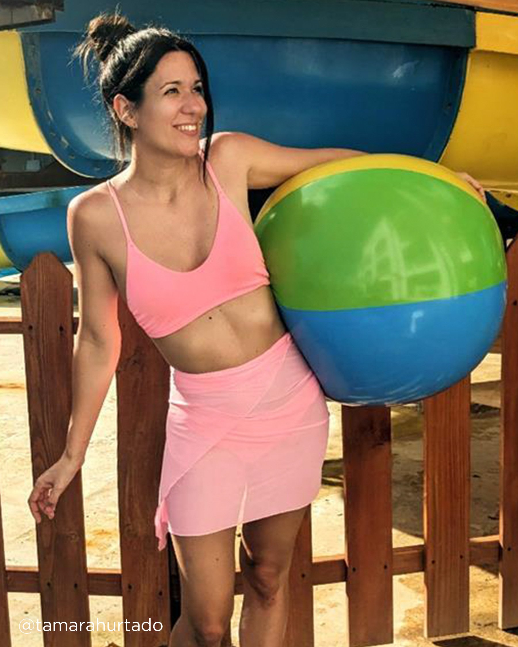 LA VIE EN ROSE AQUA Paréo court en résille Rose pétillant 80200065 - Voir8