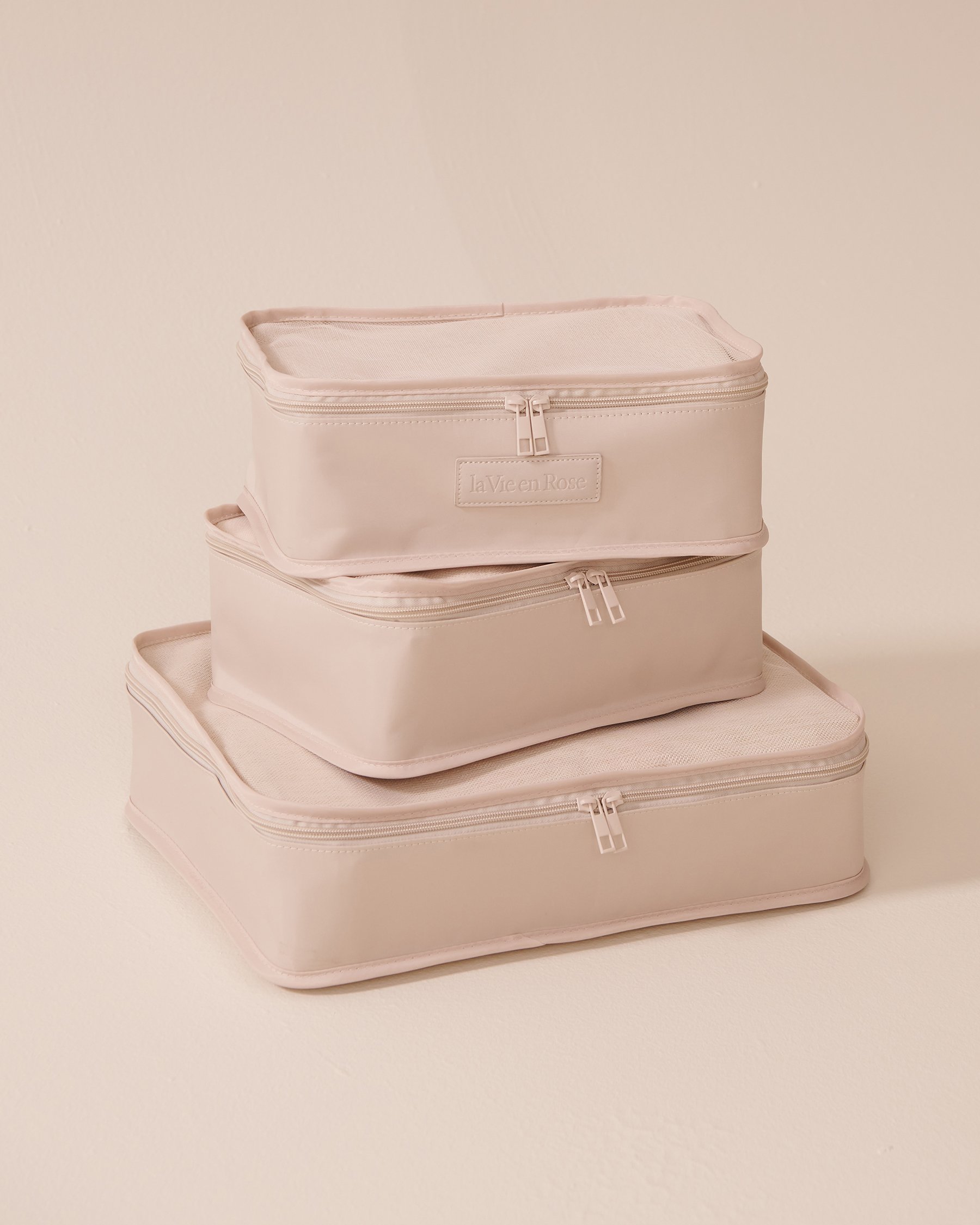 LA VIE EN ROSE Travel Packing Cubes Light Beige 40700393 - View1