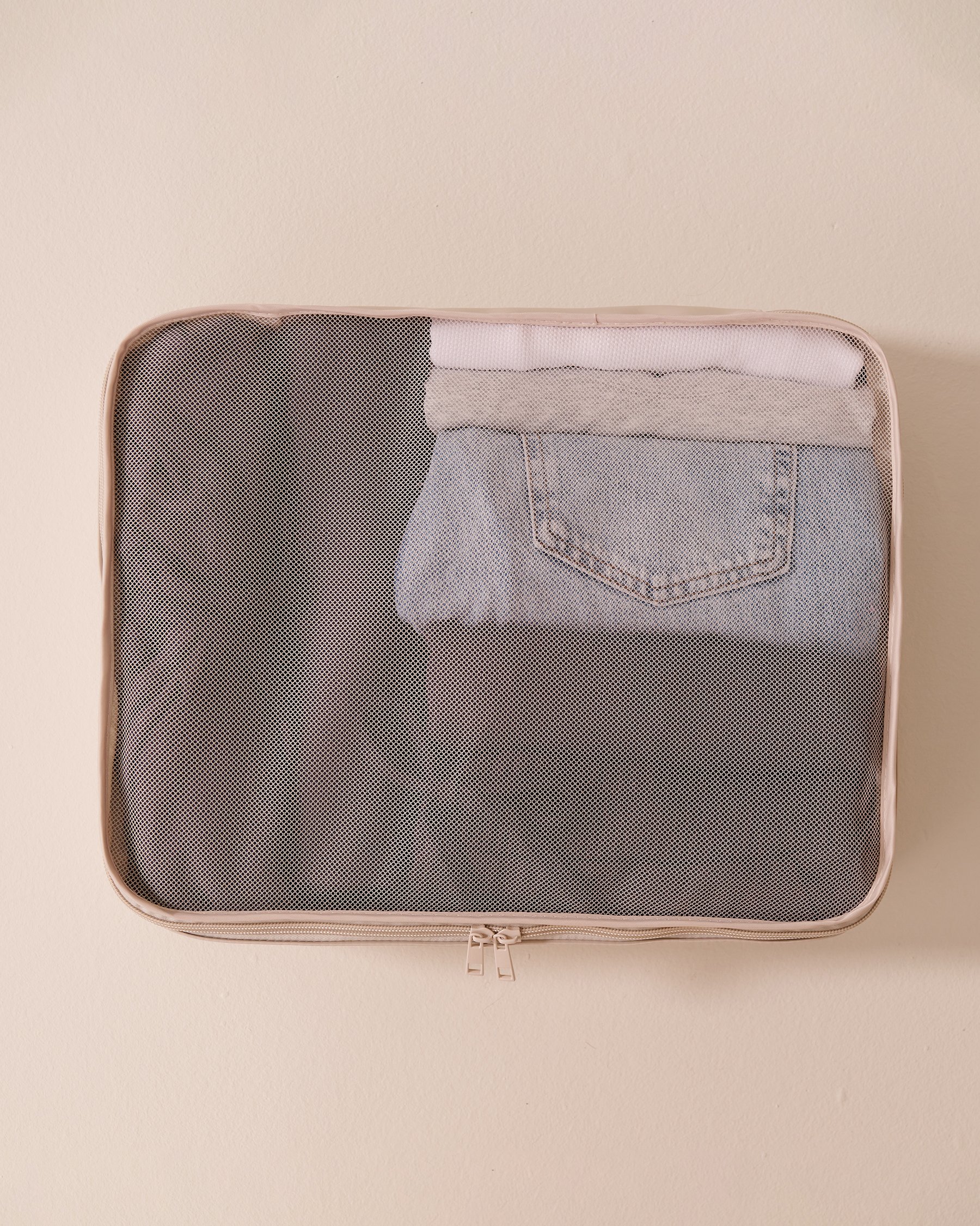 LA VIE EN ROSE Travel Packing Cubes Light Beige 40700393 - View2