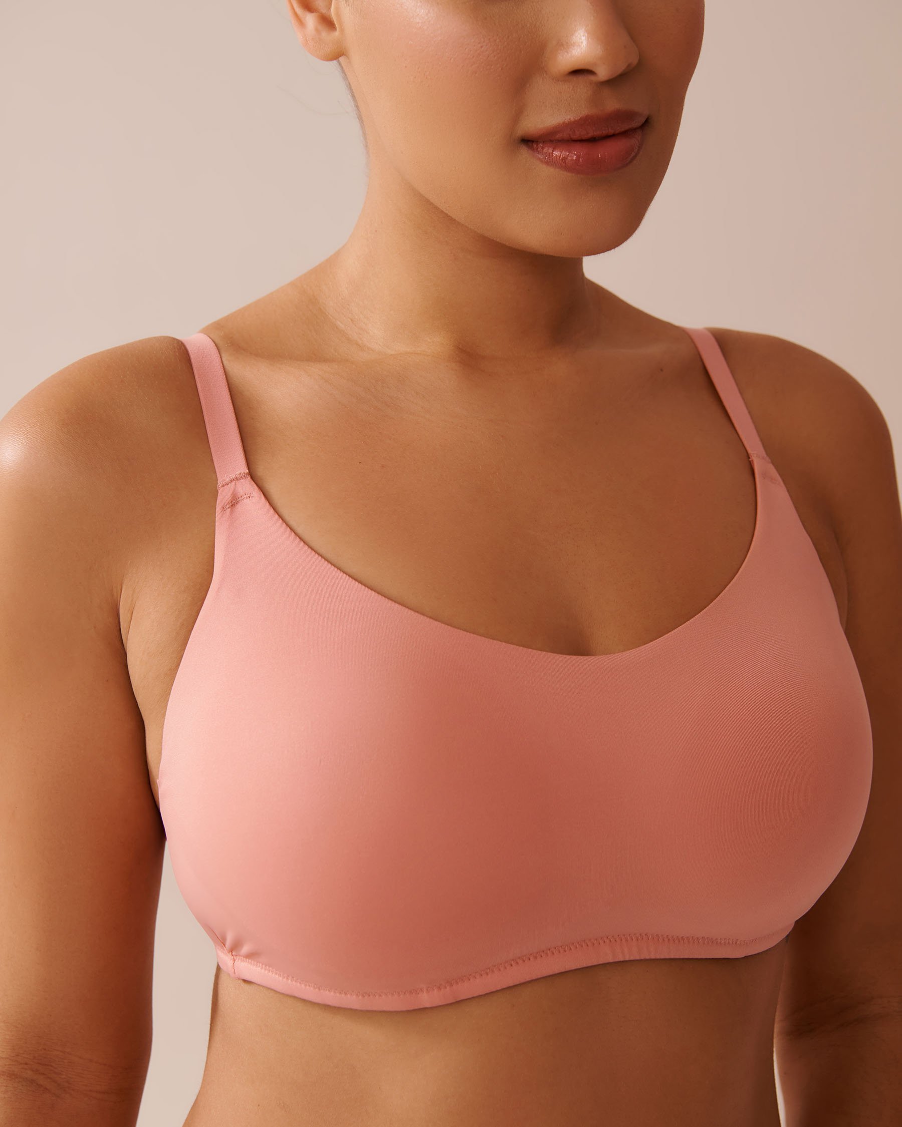 LA VIE EN ROSE Soutien-gorge doublure légère sans armatures minimaliste Rose saumon 10200506 - Voir6
