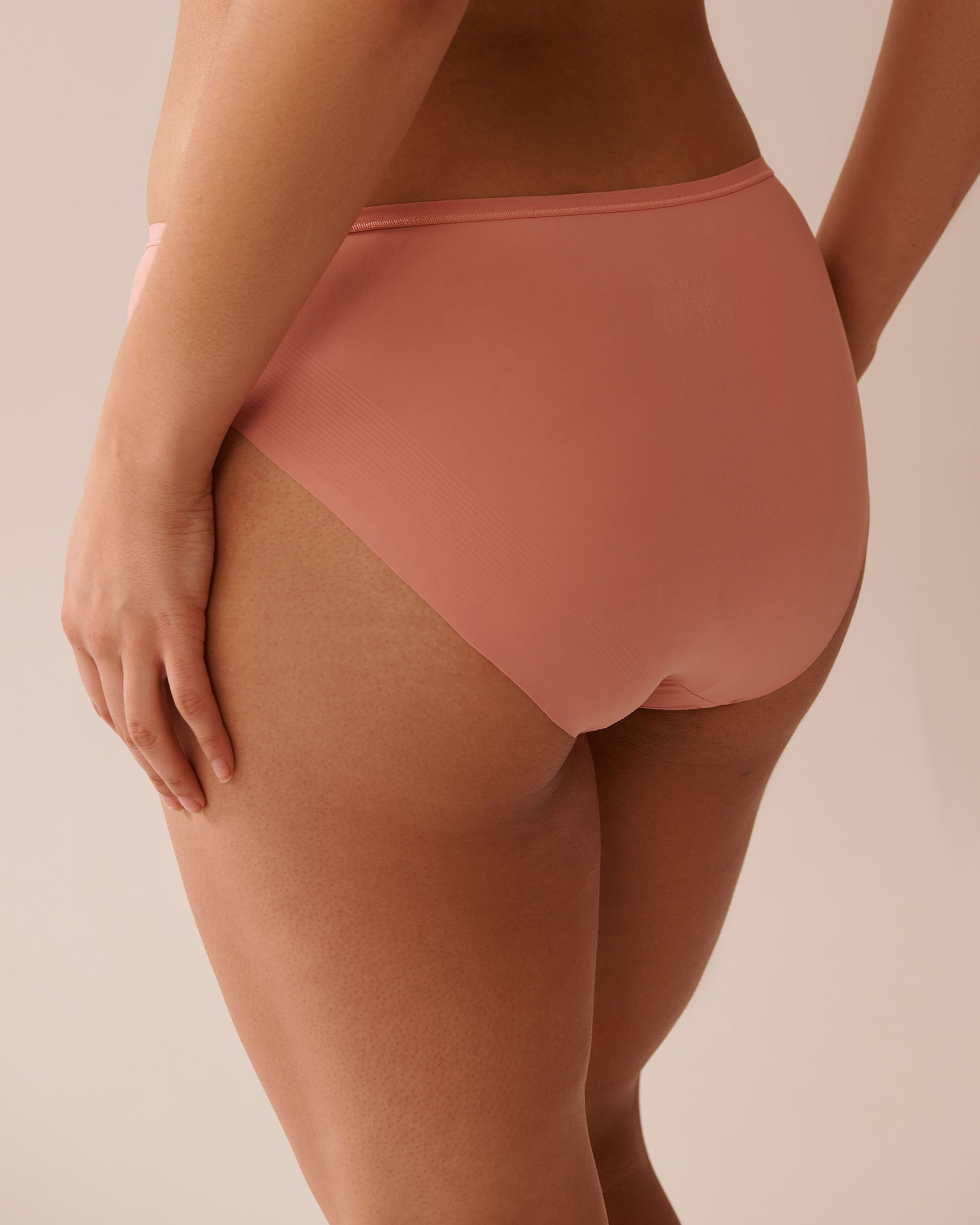 LA VIE EN ROSE Microfiber Sleek Back Bikini Panty Salmon Pink 20300413 - View2