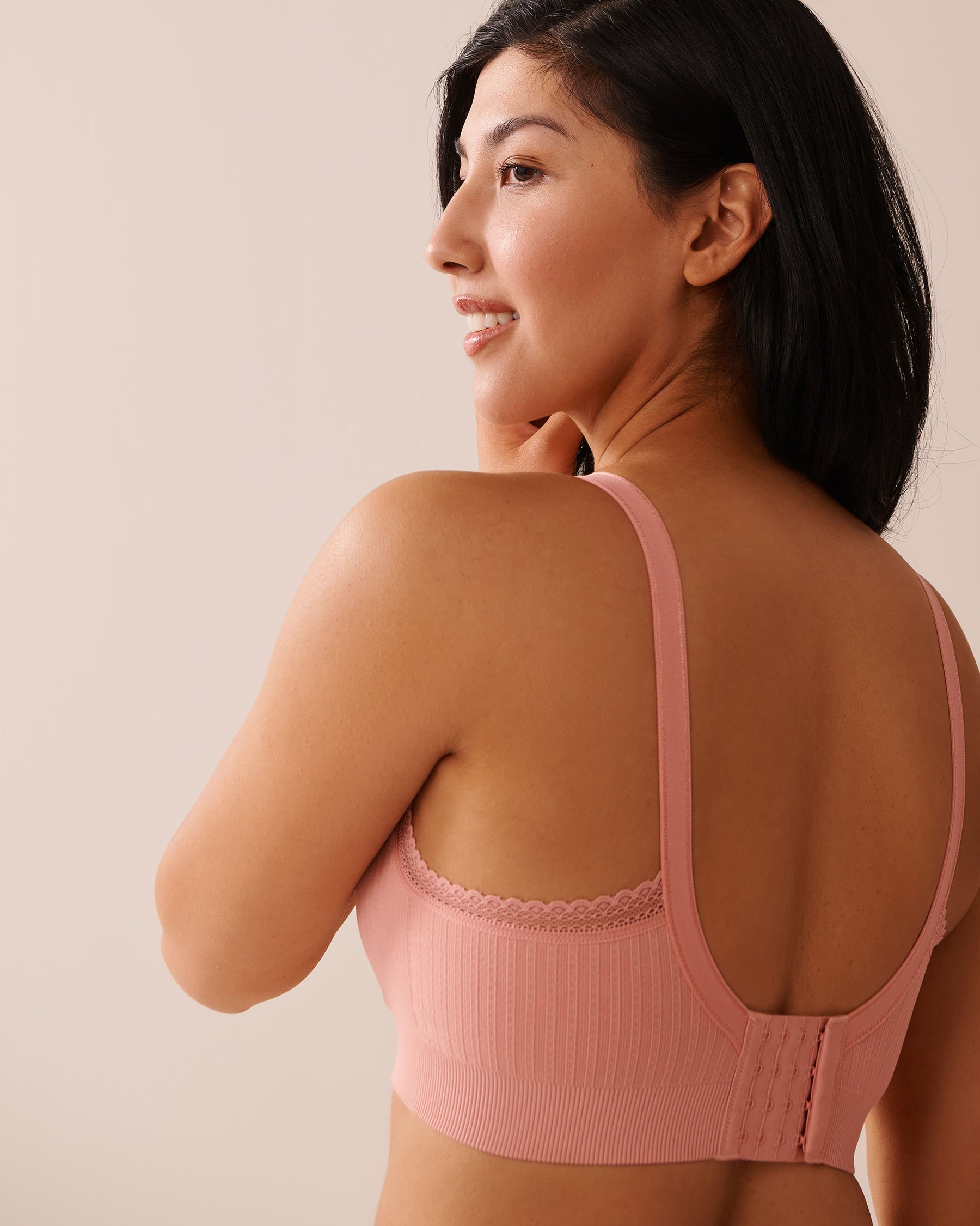 LA VIE EN ROSE Seamless Nursing Bralette Salmon Pink 10200504 - View2