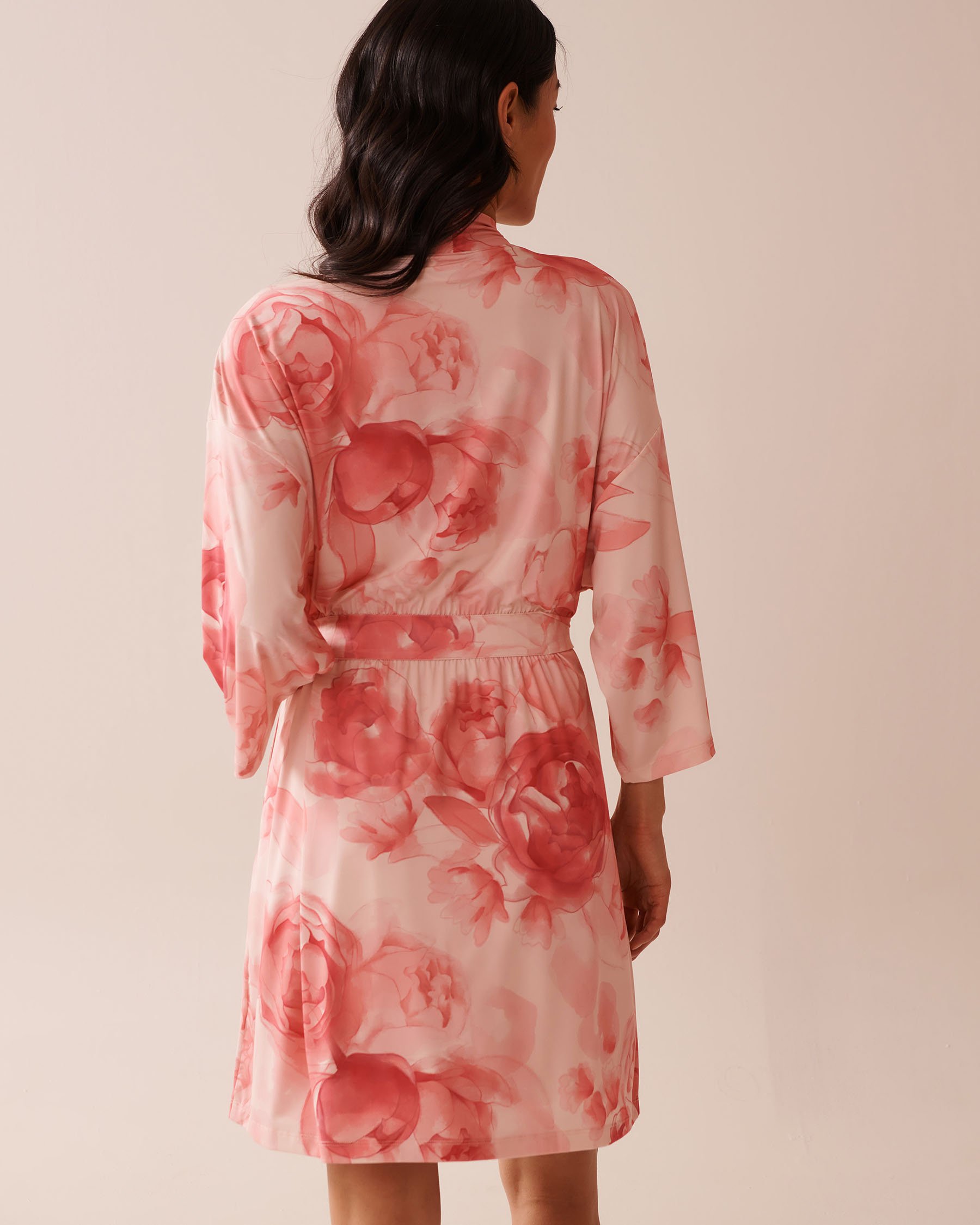 LA VIE EN ROSE Recycled Fibers Floral Kimono Pink Rose 60600096 - View4