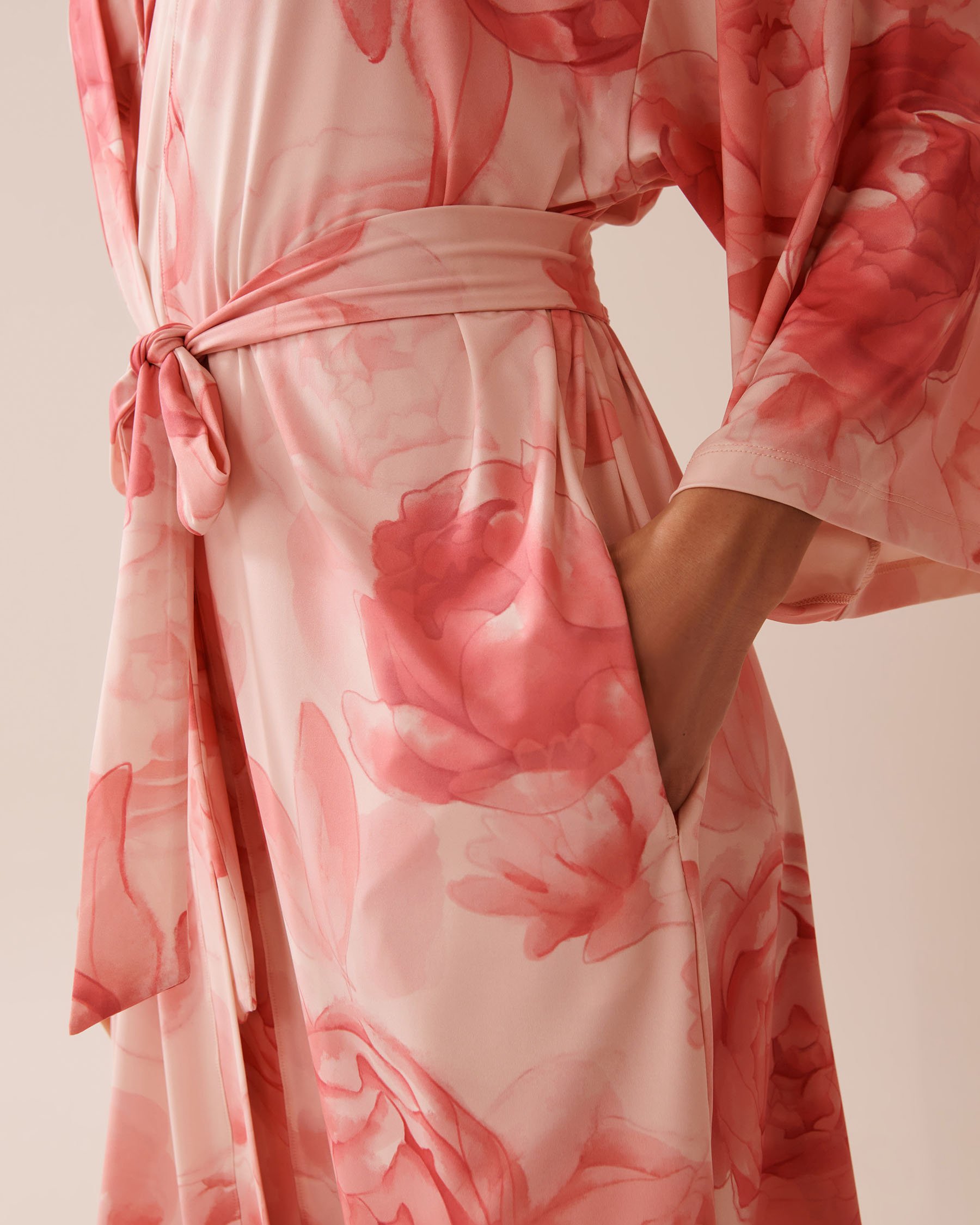 LA VIE EN ROSE Recycled Fibers Floral Kimono Pink Rose 60600096 - View5