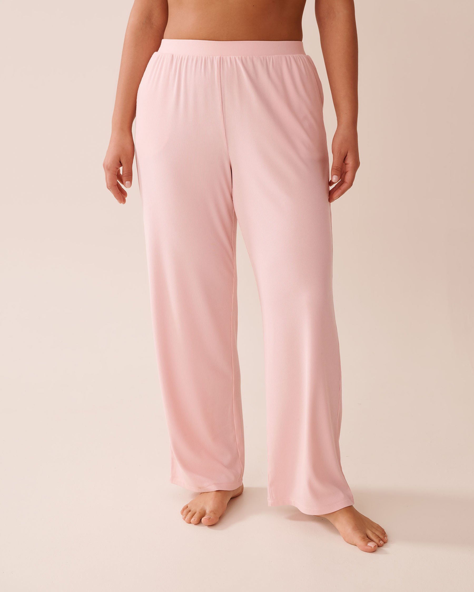 LA VIE EN ROSE Ribbed Modal Pants Peony Pink 60200131 - View2