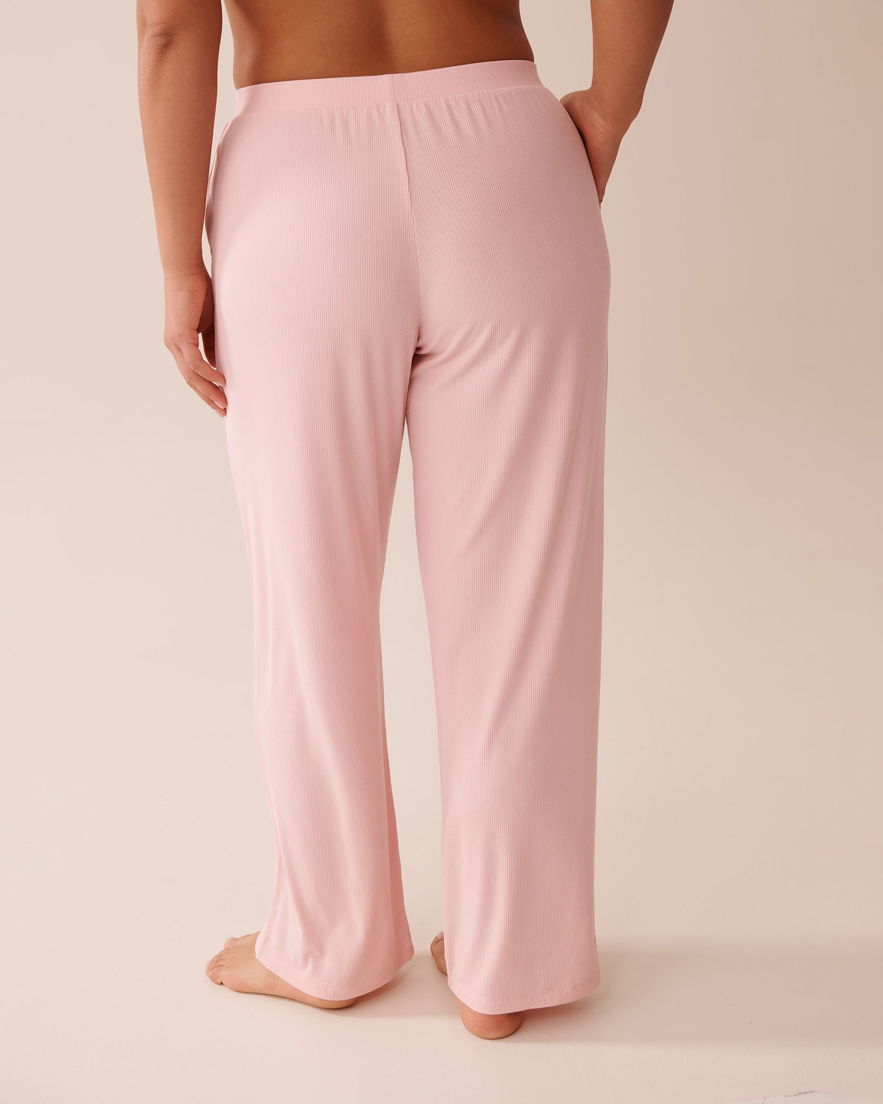 LA VIE EN ROSE Ribbed Modal Pants Peony Pink 60200131 - View3