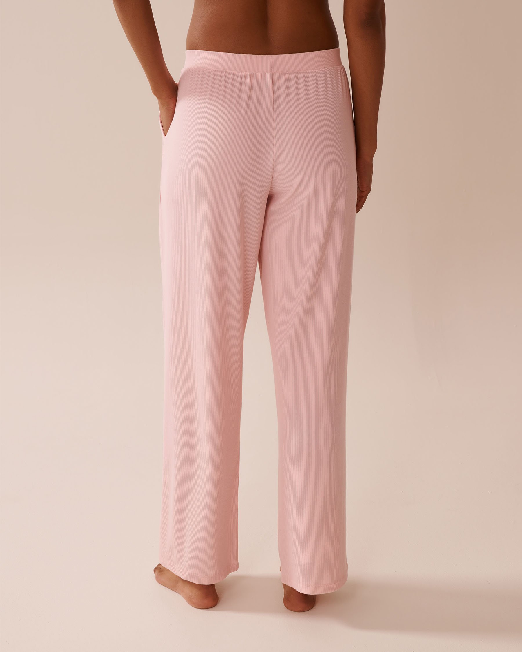 LA VIE EN ROSE Ribbed Modal Pants Peony Pink 60200131 - View5