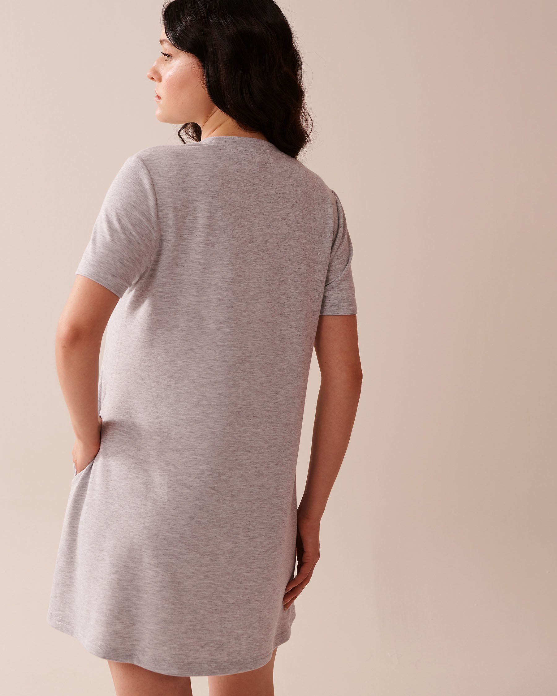 LA VIE EN ROSE French Terry Short Sleeve Dress Grey 50400043 - View2