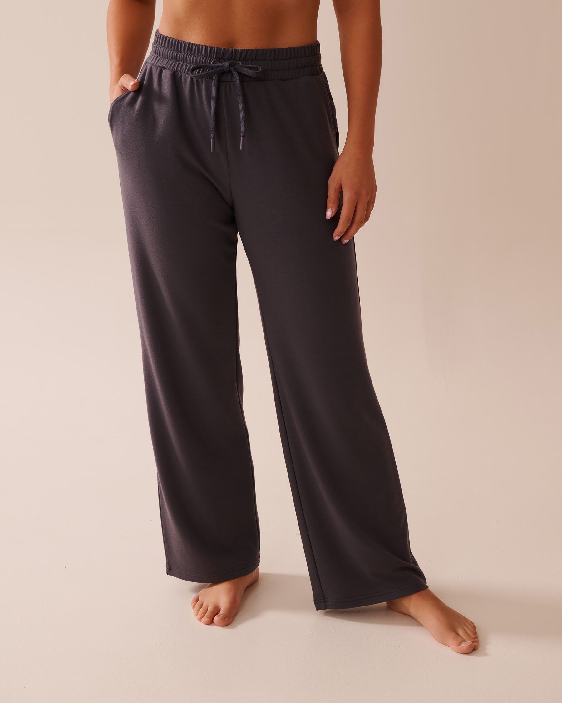 LA VIE EN ROSE Pantalon en french terry Anthracite 50200093 - View1