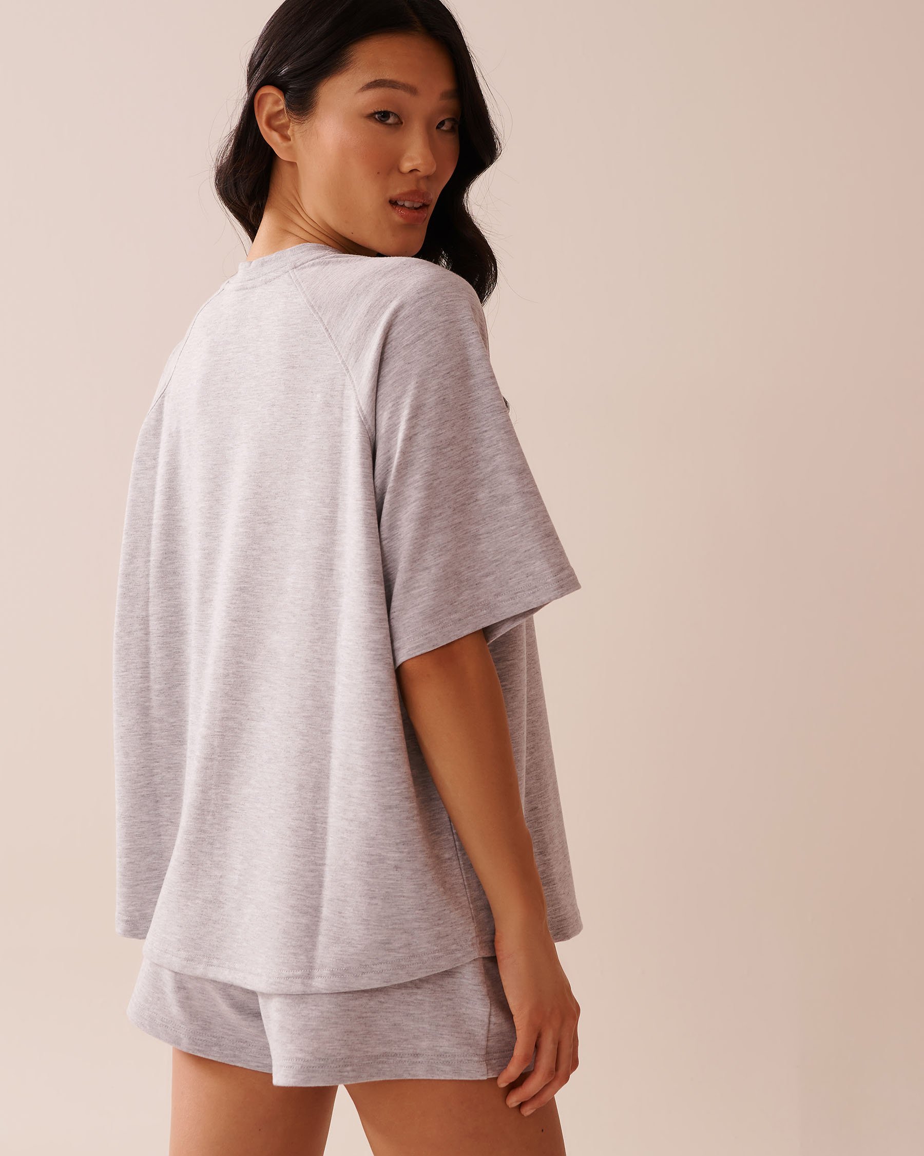 LA VIE EN ROSE T-shirt en french terry Gris 50100106 - View2