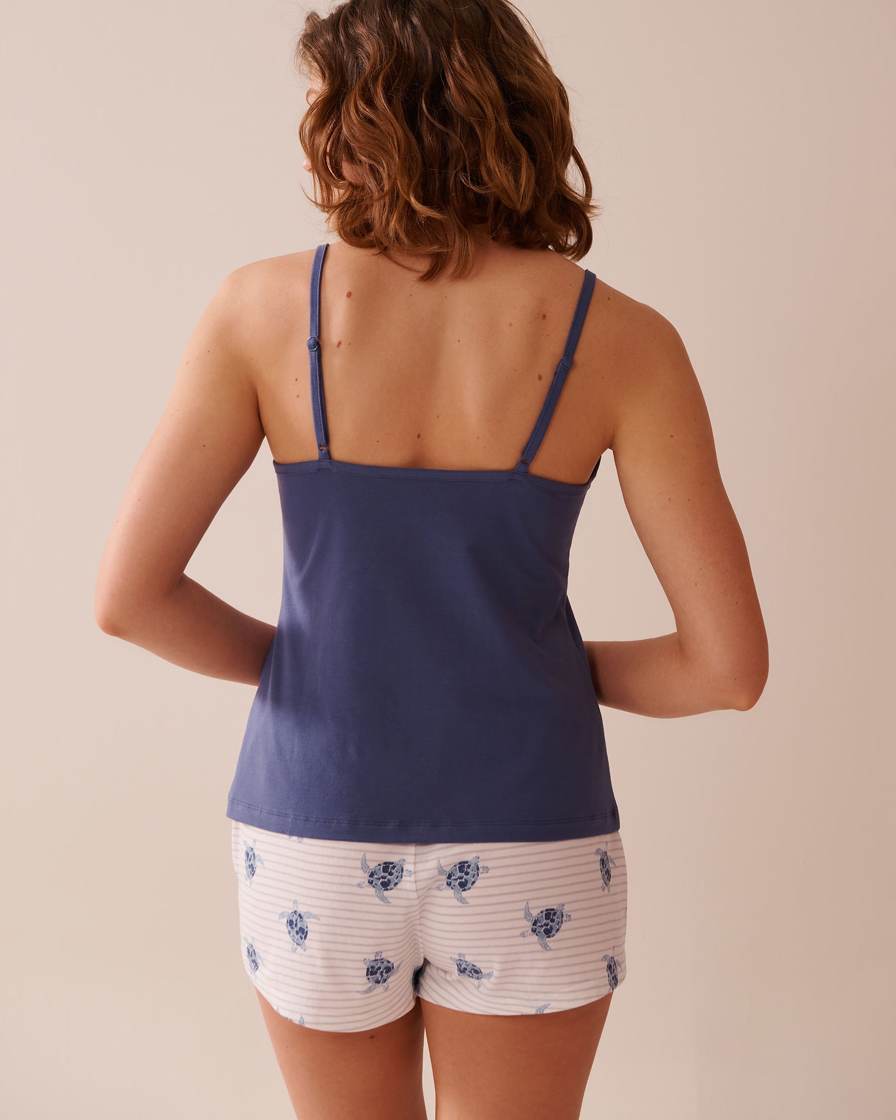LA VIE EN ROSE Cotton Cami Indigo Blue 40100729 - View2