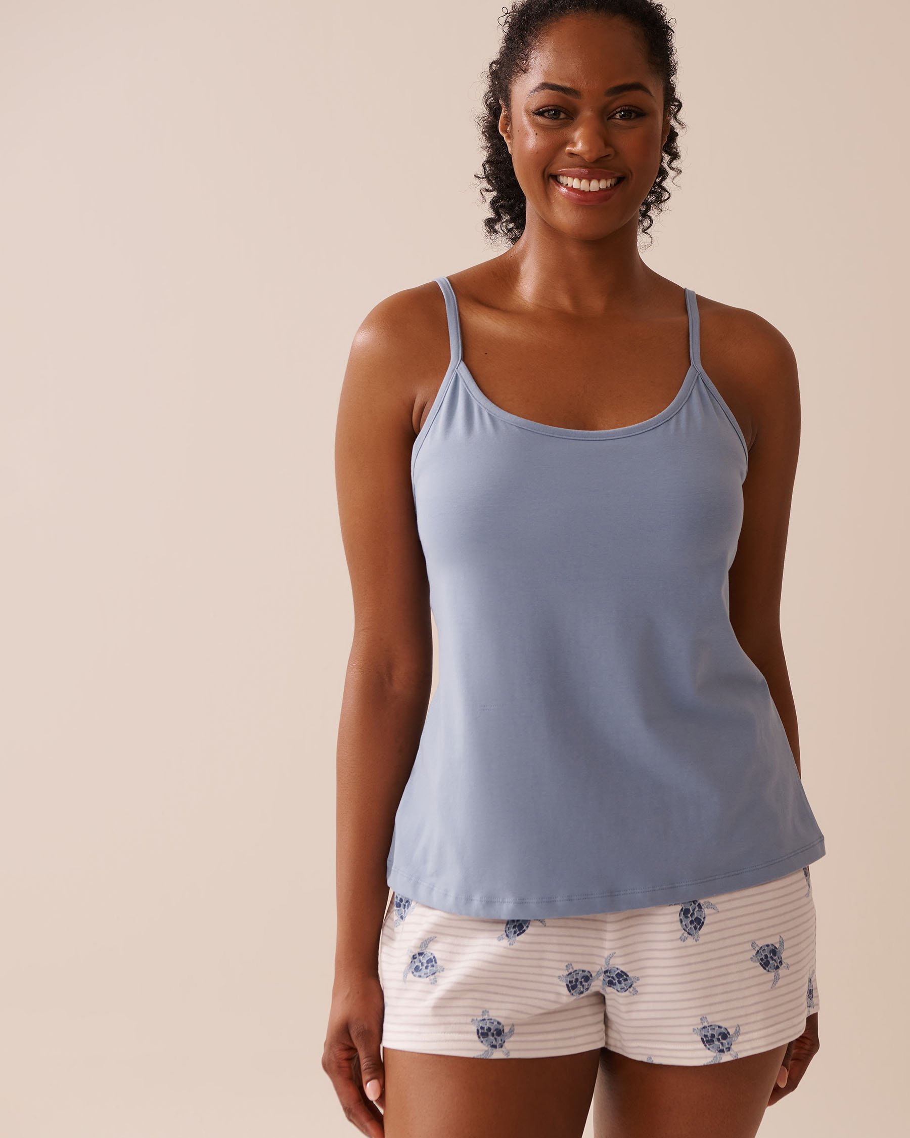 LA VIE EN ROSE Cotton Cami Cloud Blue 40100729 - View1