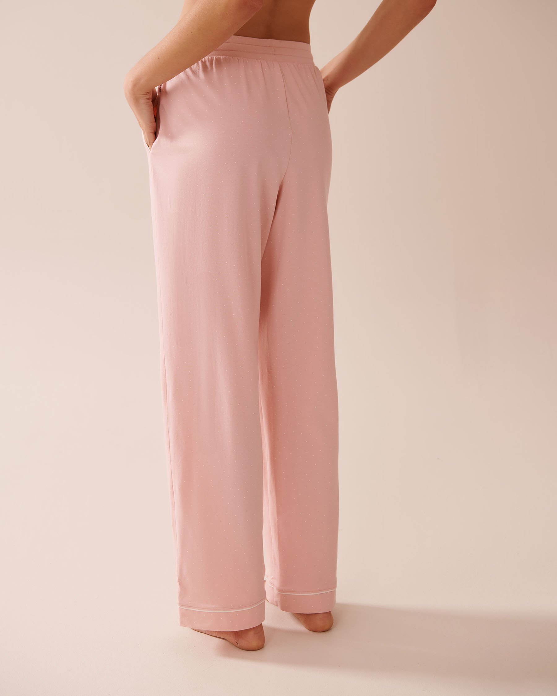 LA VIE EN ROSE Cotton Pajama Pants Pink & White Polka Dot 40200719 - View2