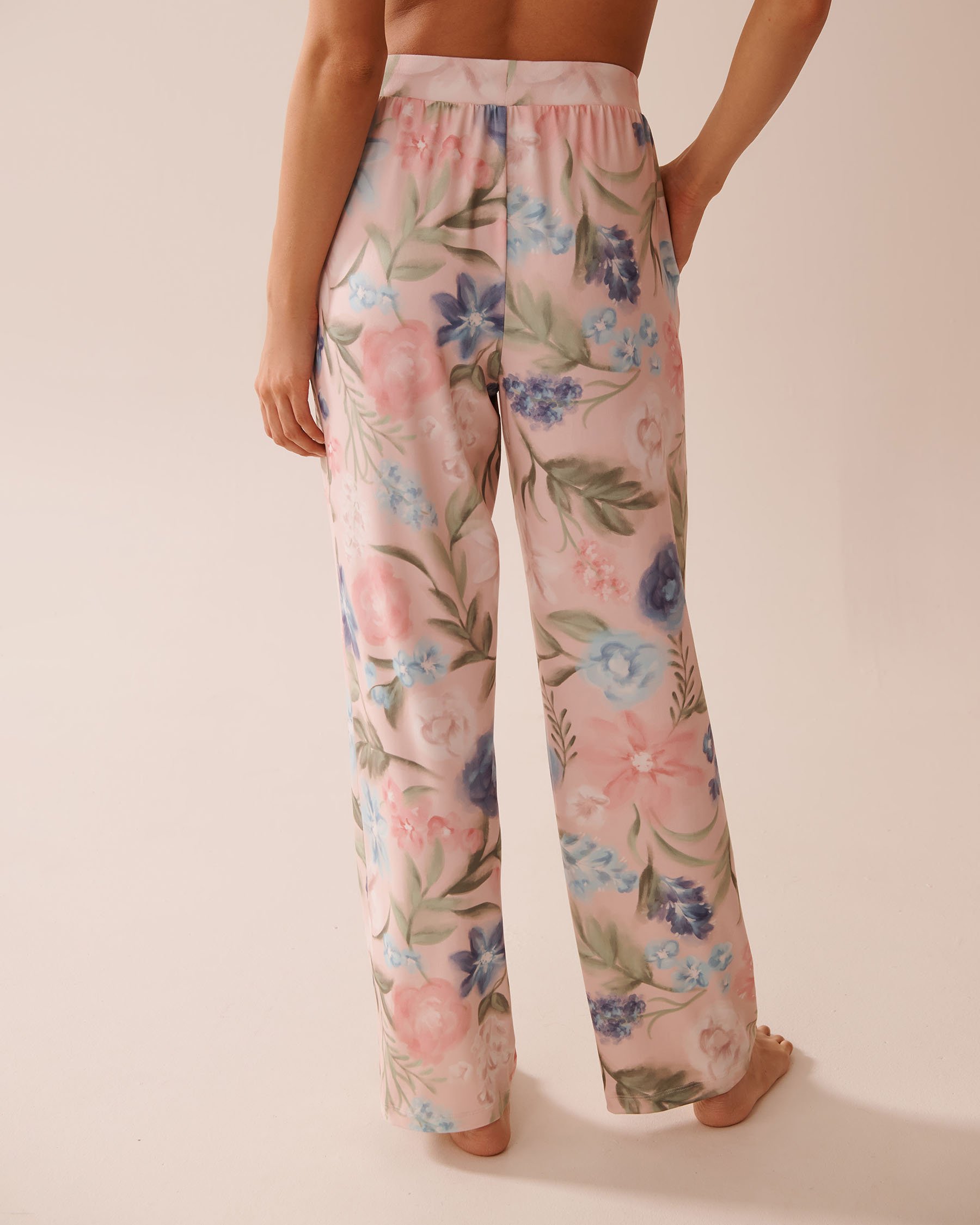 LA VIE EN ROSE Watercolor Flower Print Super Soft Pajama Pants Watercolor Flowers 40200732 - View2