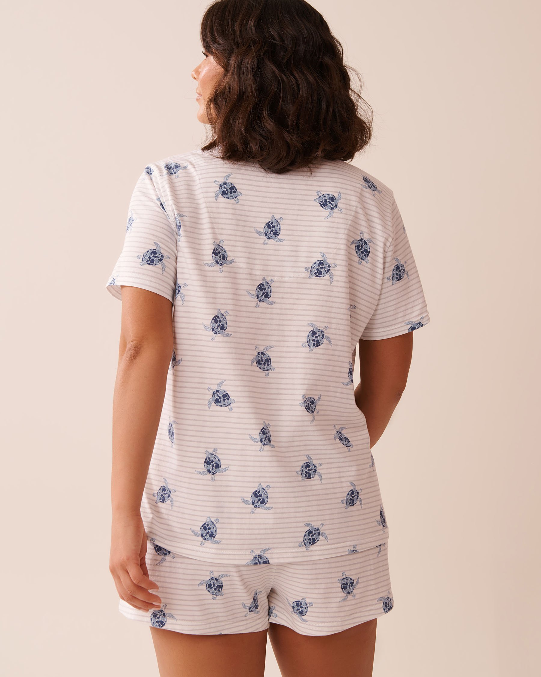 LA VIE EN ROSE Ensemble pyjama imprimé tortue avec chemisier Blanc/Tortues 40400081 - View2