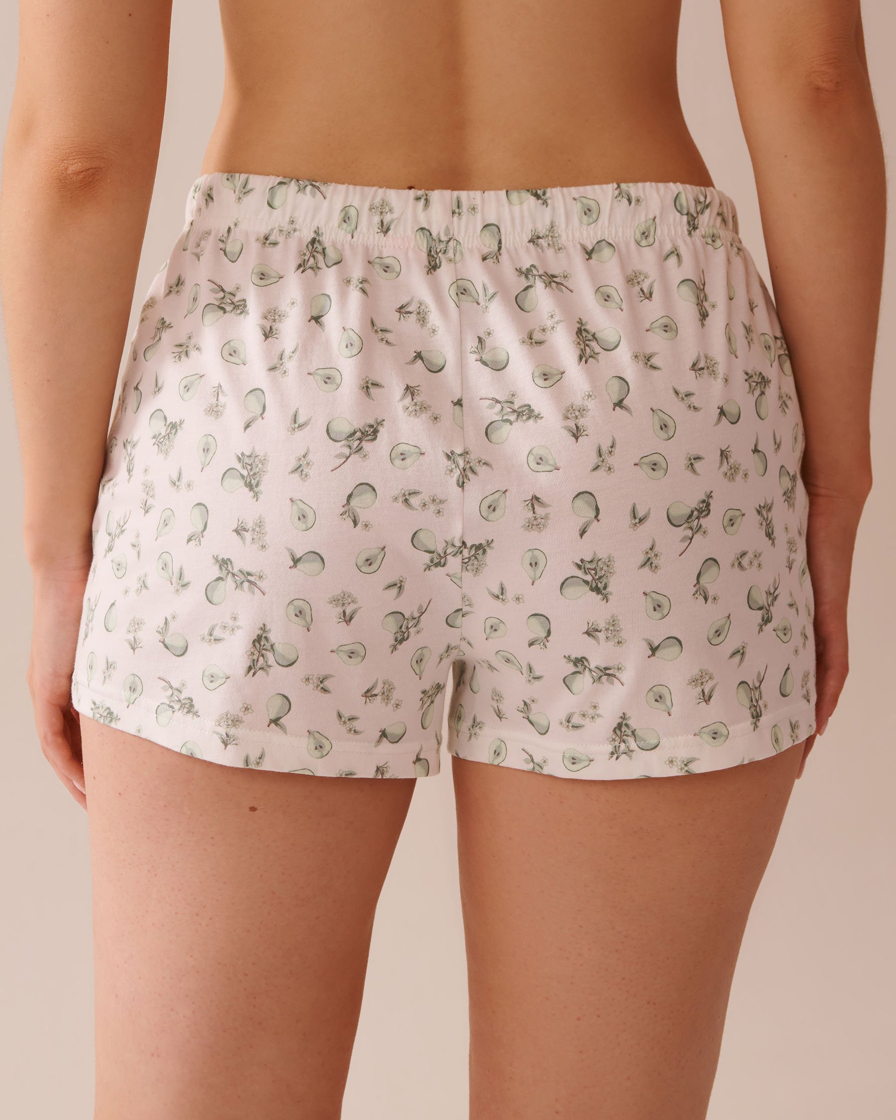 LA VIE EN ROSE Pear Print Shirt PJ Set White/Pears 40400081 - View5