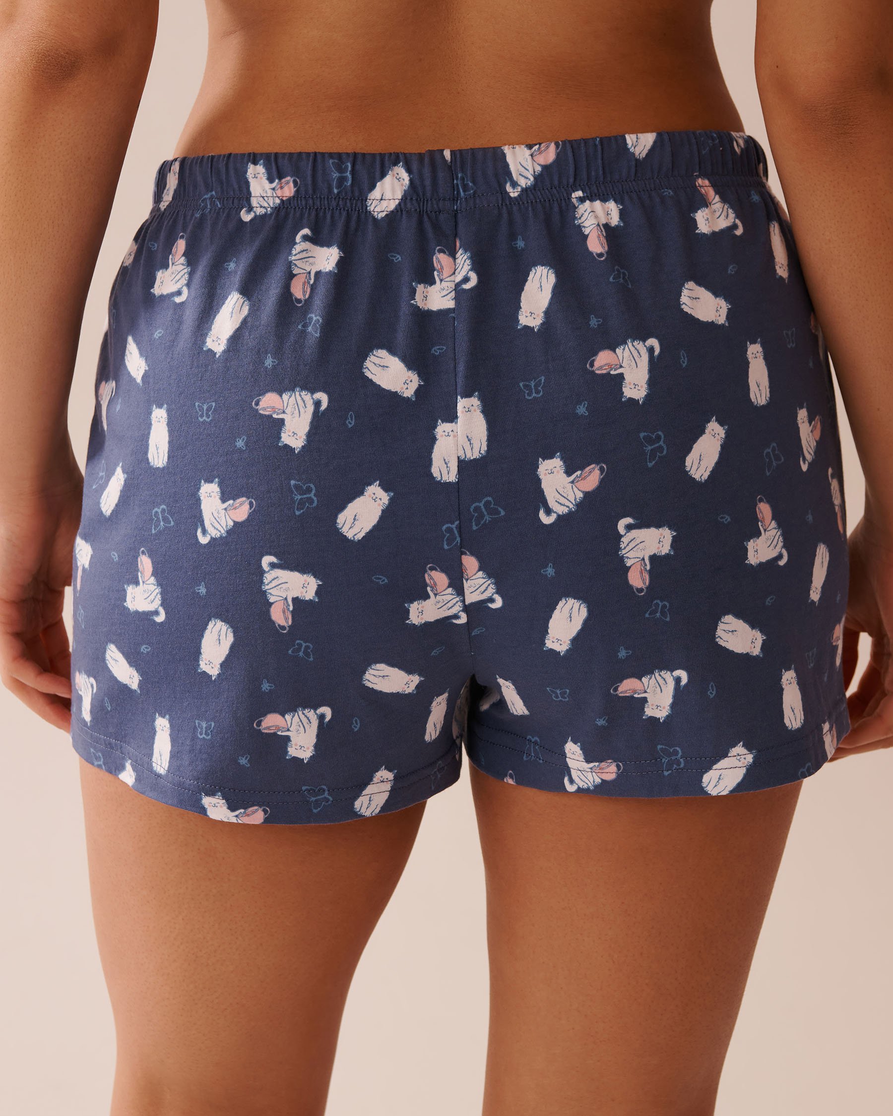 LA VIE EN ROSE Ensemble pyjama imprimé chat avec chemisier Bleu indigo/Chats 40400081 - Voir5