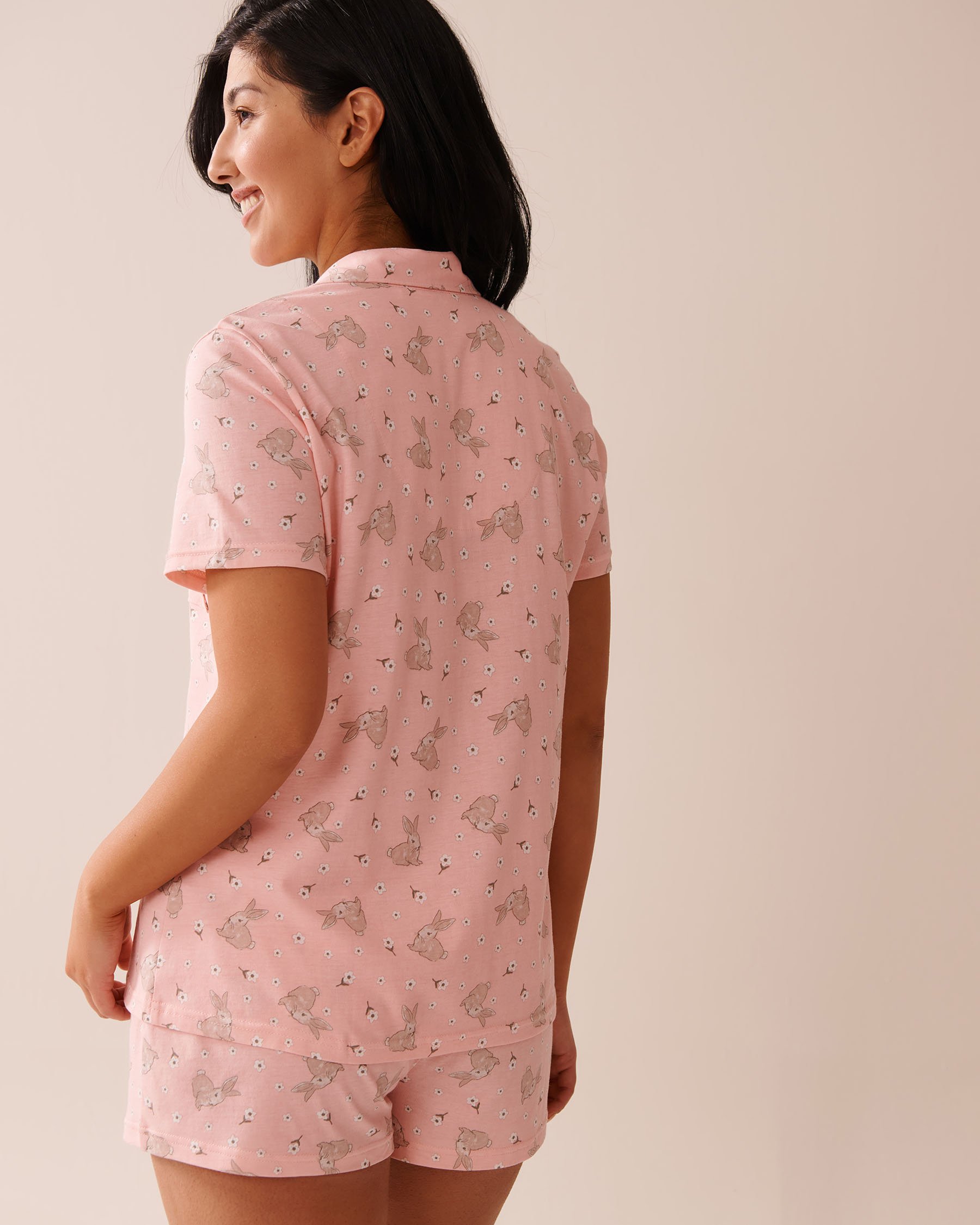 LA VIE EN ROSE Ensemble pyjama imprimé lapin avec chemisier Rose/Lapins 40400081 - View2