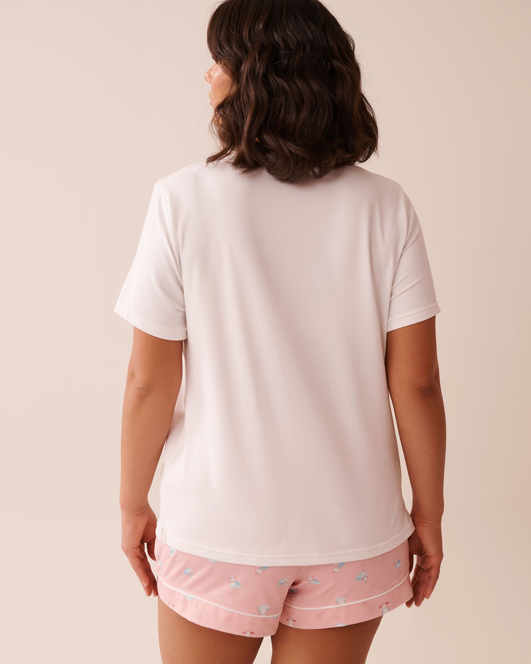 LA VIE EN ROSE T-shirt ultra doux imprimé goéland Blanc 40100742 - View2