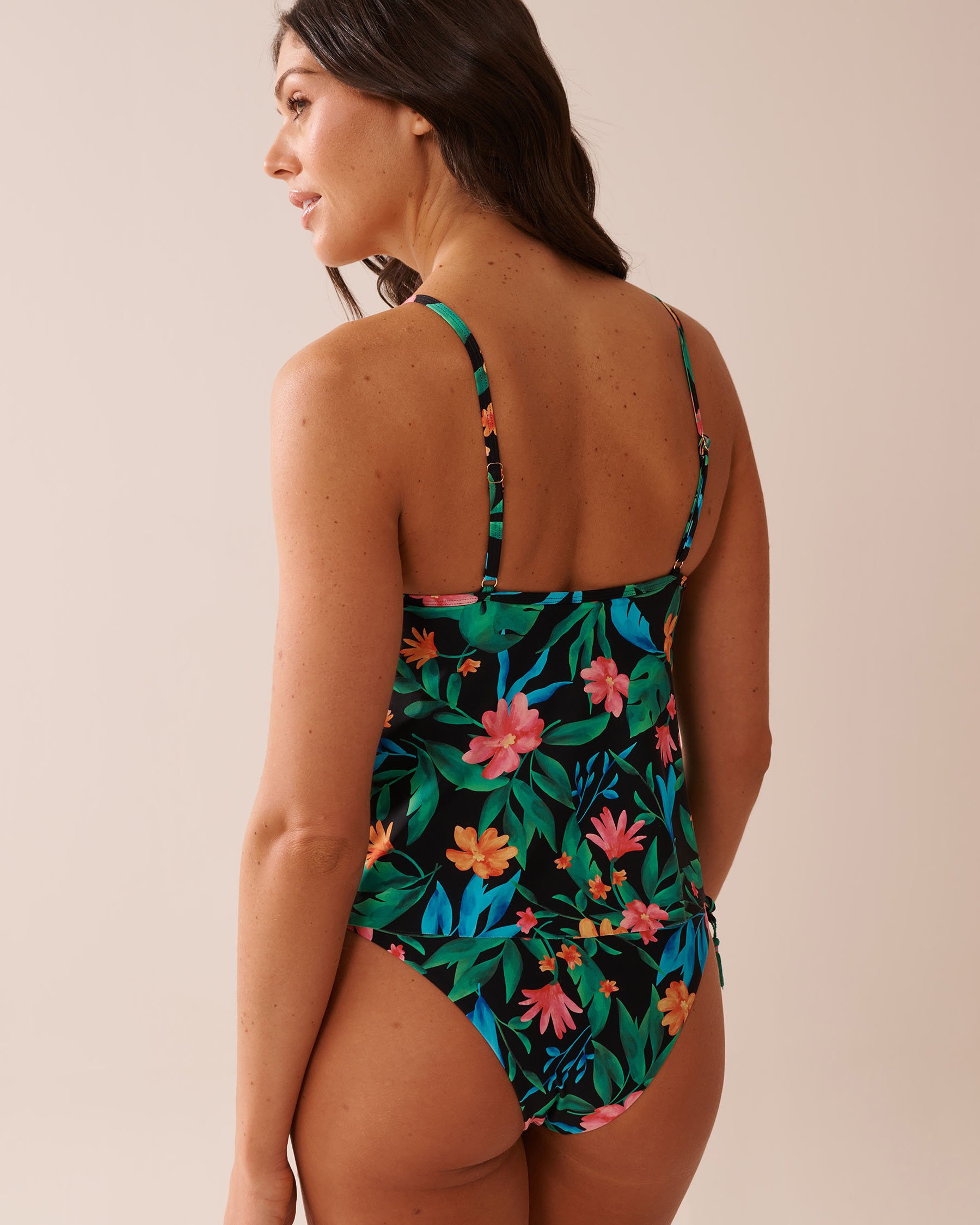 LA VIE EN ROSE AQUA MIDNIGHT TROPICS V-neck Underwire Tankini Top Midnight Tropics 70100765 - View2