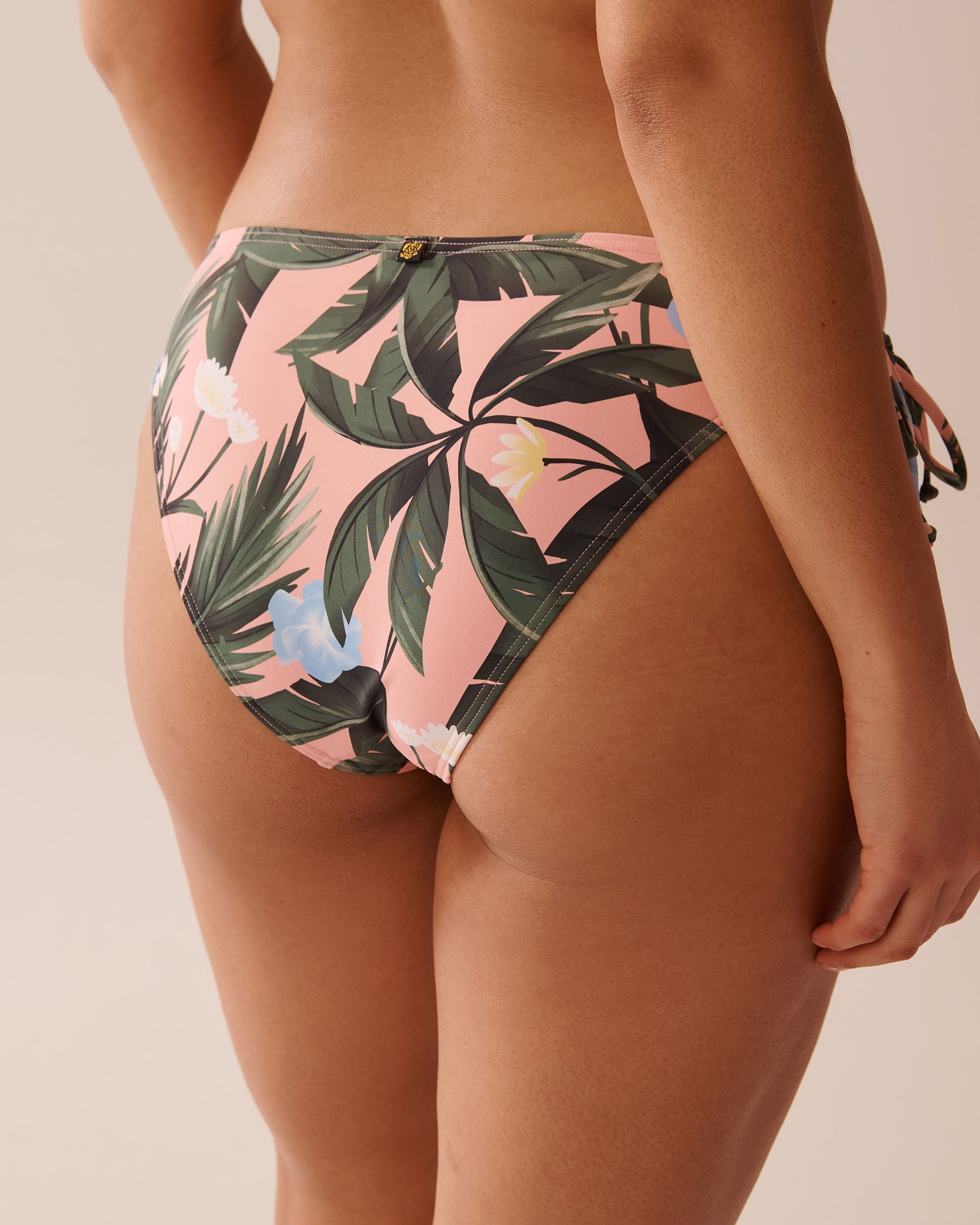 LA VIE EN ROSE AQUA PEACHY TROPICS Side Tie Brazilian Bikini Bottom Peachy Tropics 70300724 - View2