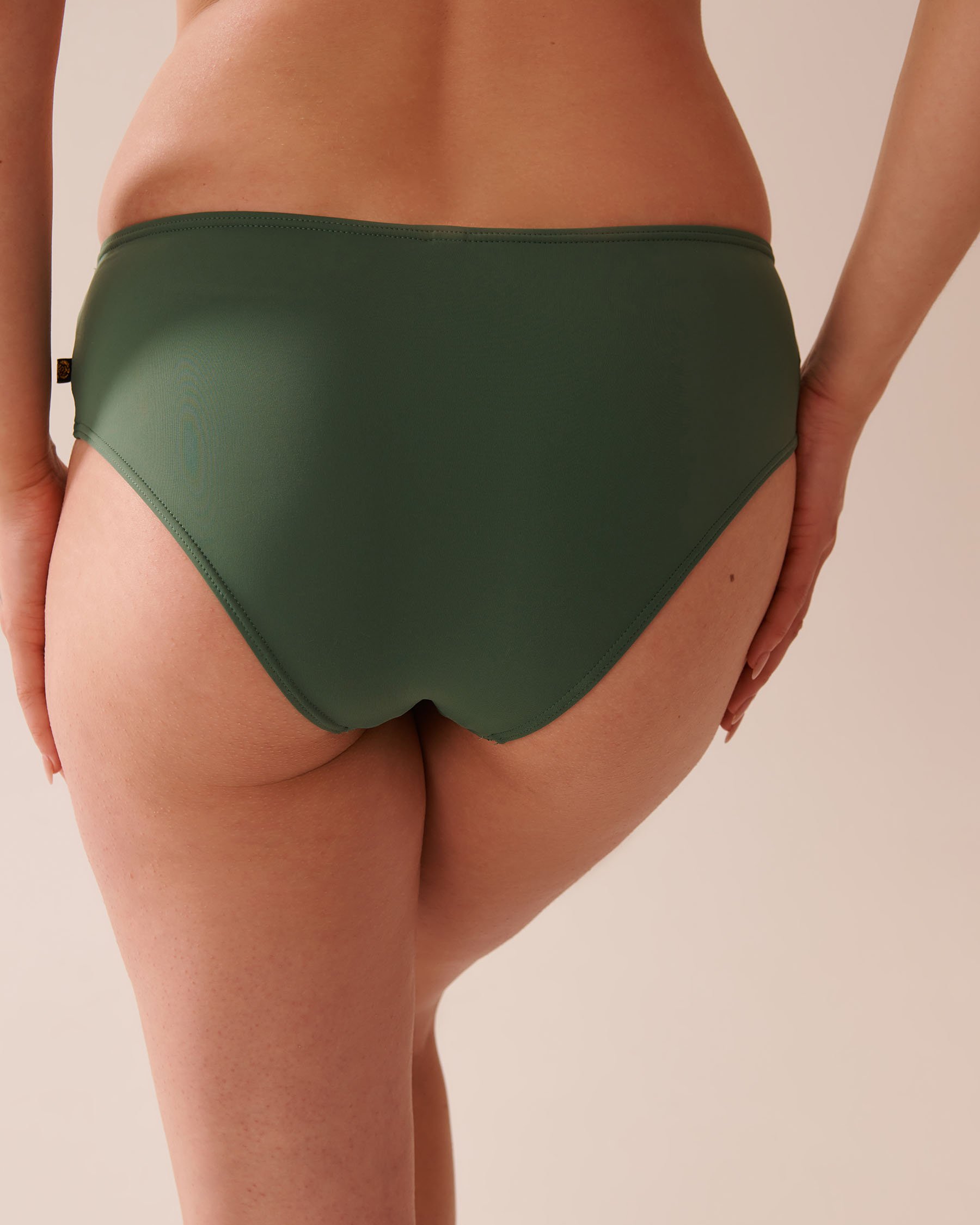 LA VIE EN ROSE AQUA KHAKI Recycled Fibers Hipster Bikini Bottom Khaki 70300733 - View3