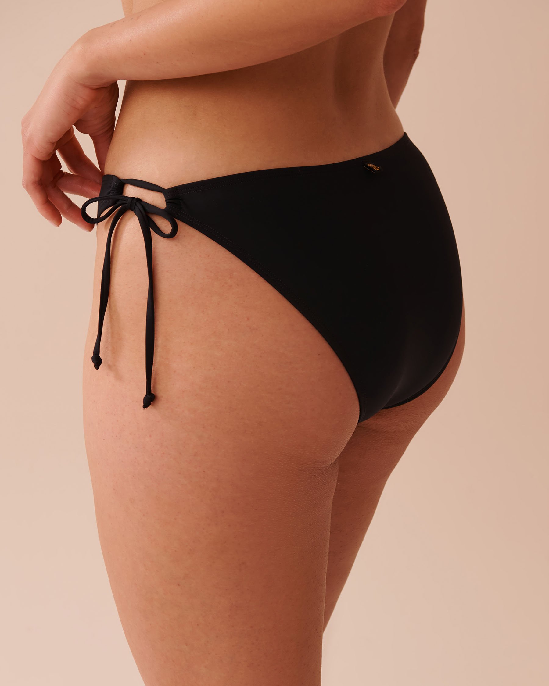 LA VIE EN ROSE AQUA BLACK Side Tie Brazilian Bikini Bottom Black 70300630 - View2