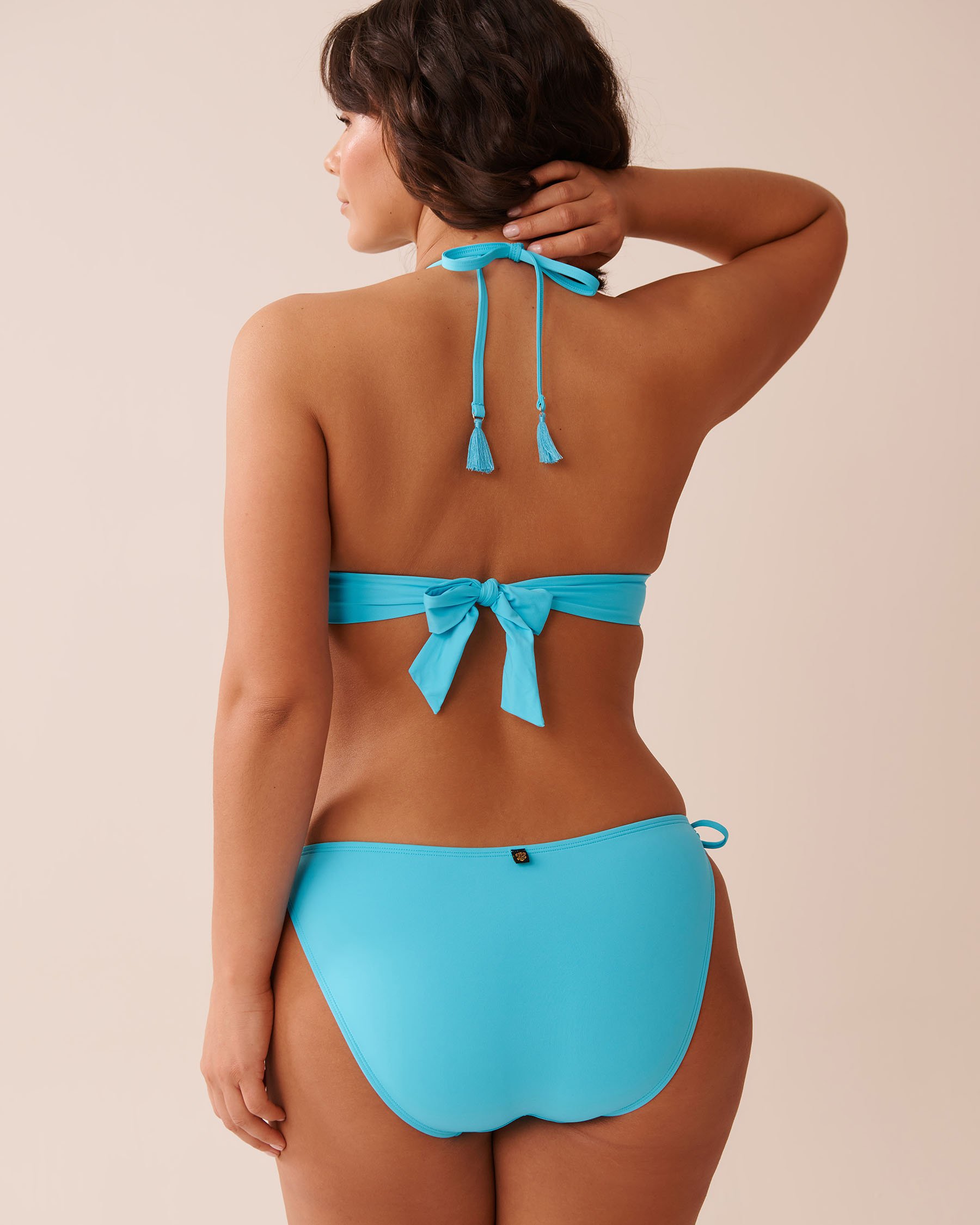 LA VIE EN ROSE AQUA BLUE ATOLL Recycled Fibers Criss-Cross Triangle Bikini Top Blue Atoll 70100770 - View5