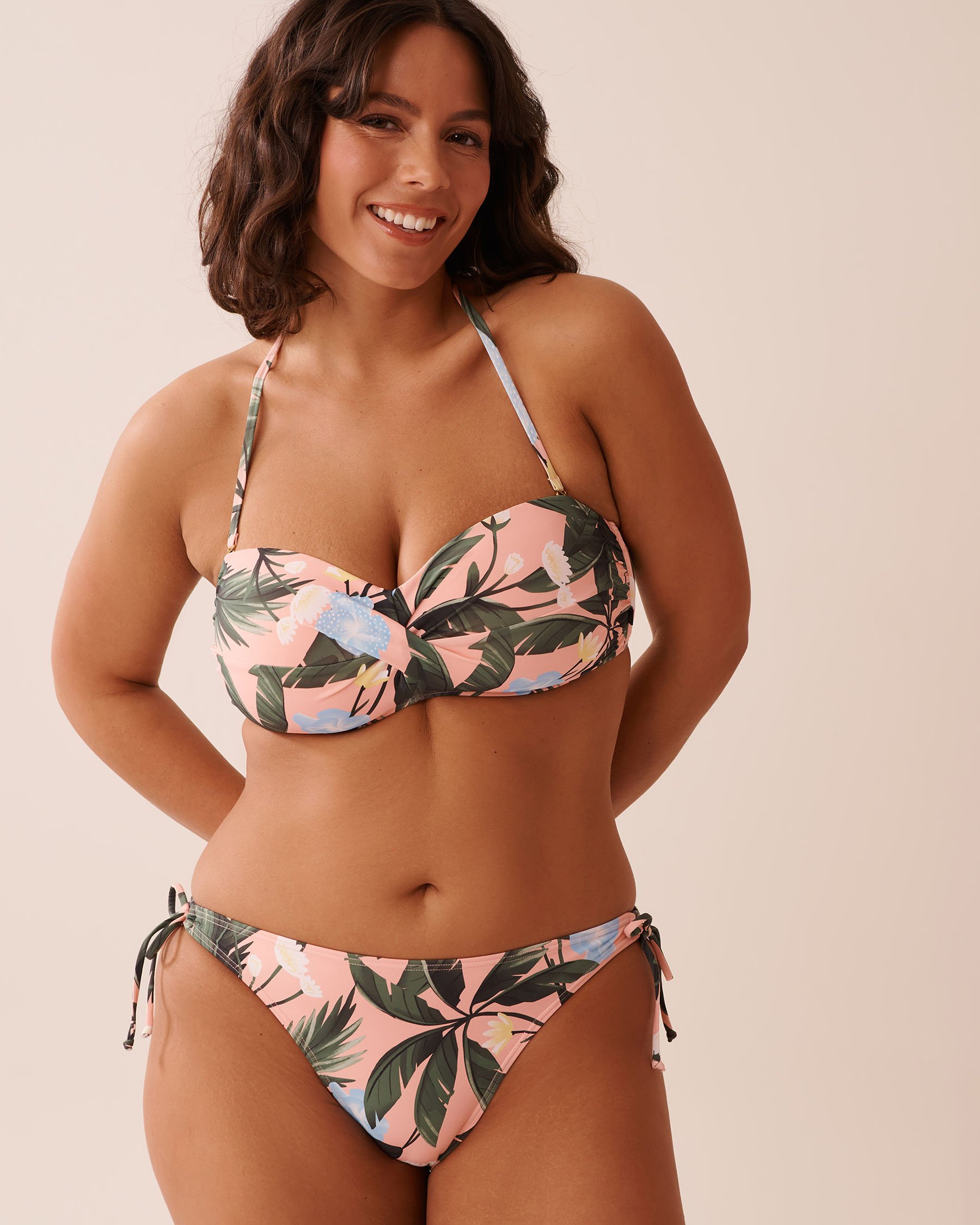 LA VIE EN ROSE AQUA Haut de bikini bandeau torsadé PEACHY TROPICS Tropical/Pêche 70100778 - View2