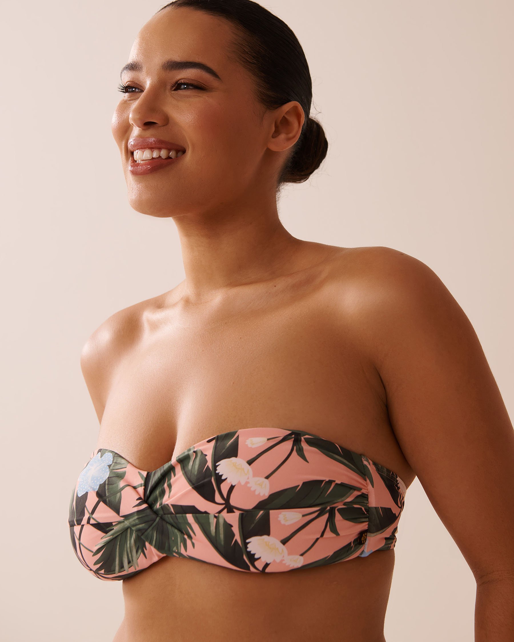 LA VIE EN ROSE AQUA Haut de bikini bandeau torsadé PEACHY TROPICS Tropical/Pêche 70100778 - Voir5
