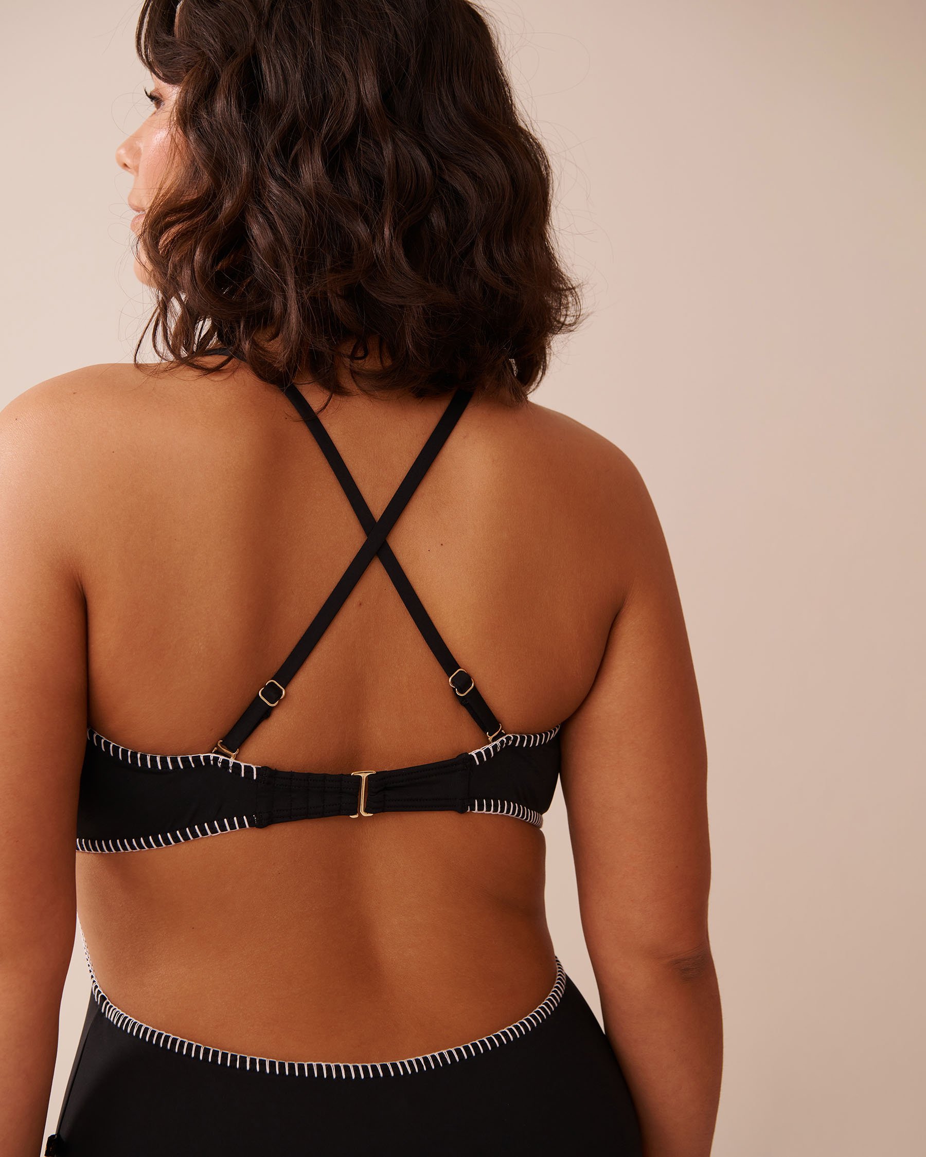 LA VIE EN ROSE AQUA SOLID V-wire and Cut-out One-piece swimsuit Black 70400169 - View12