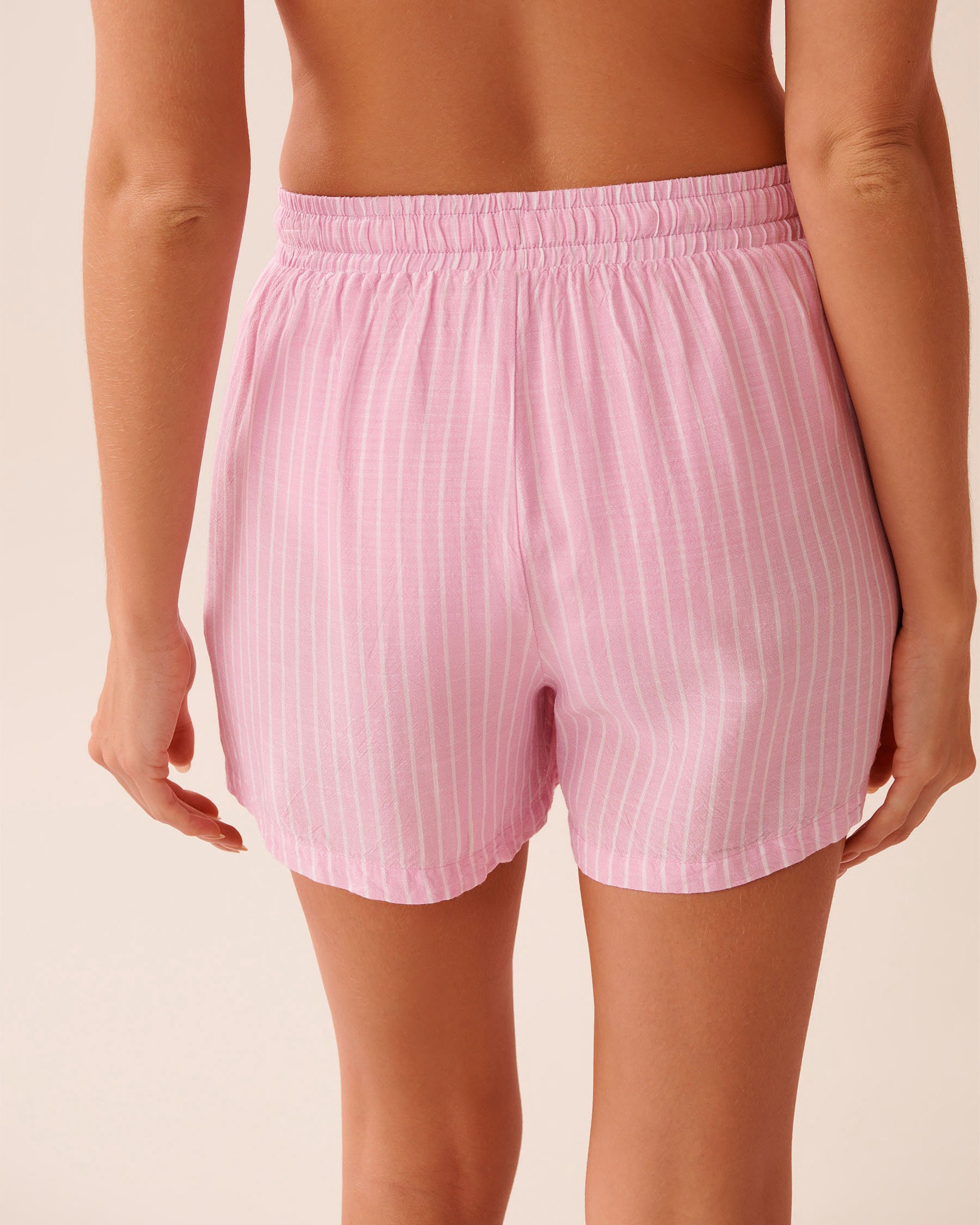 LA VIE EN ROSE AQUA Striped Shorts Pink & White Stripes 80200089 - View3