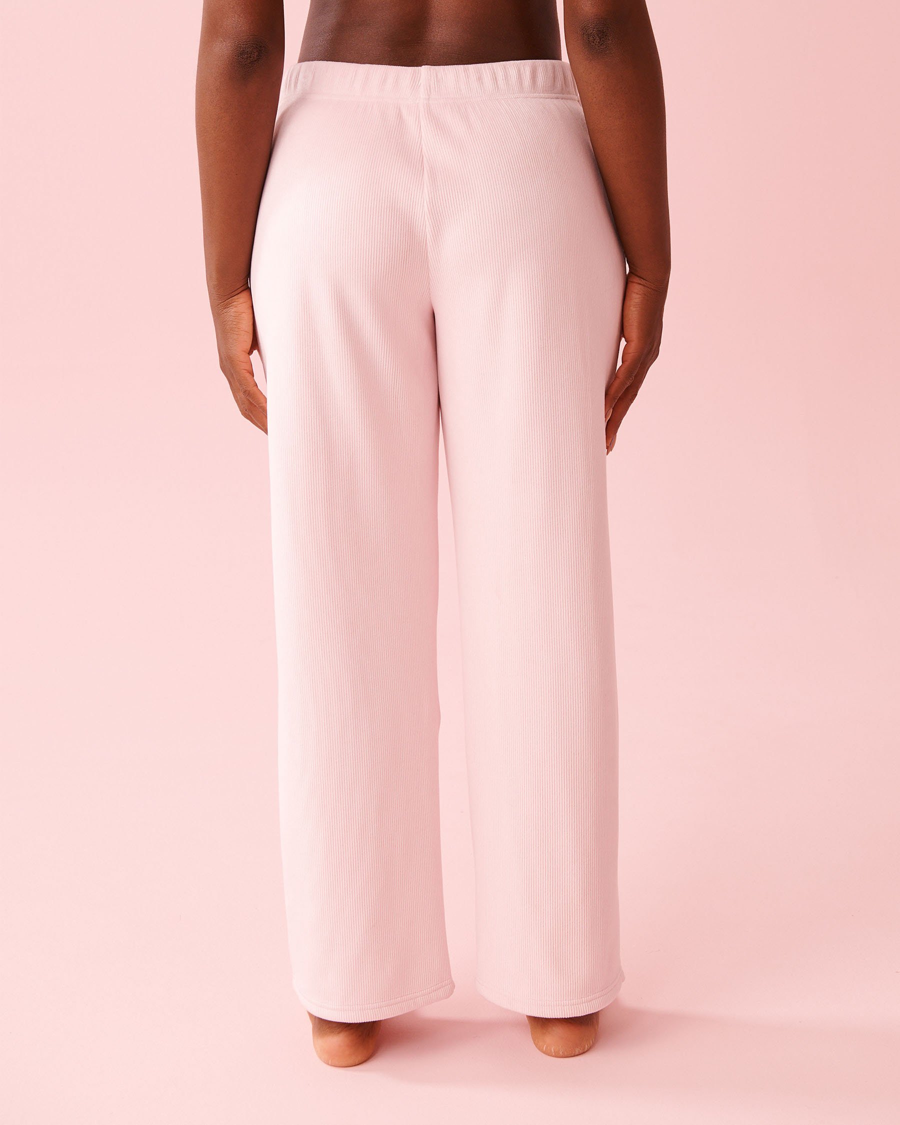 LA VIE EN ROSE Heavy Ribbed Pants Pale Pink 50200110 - View2