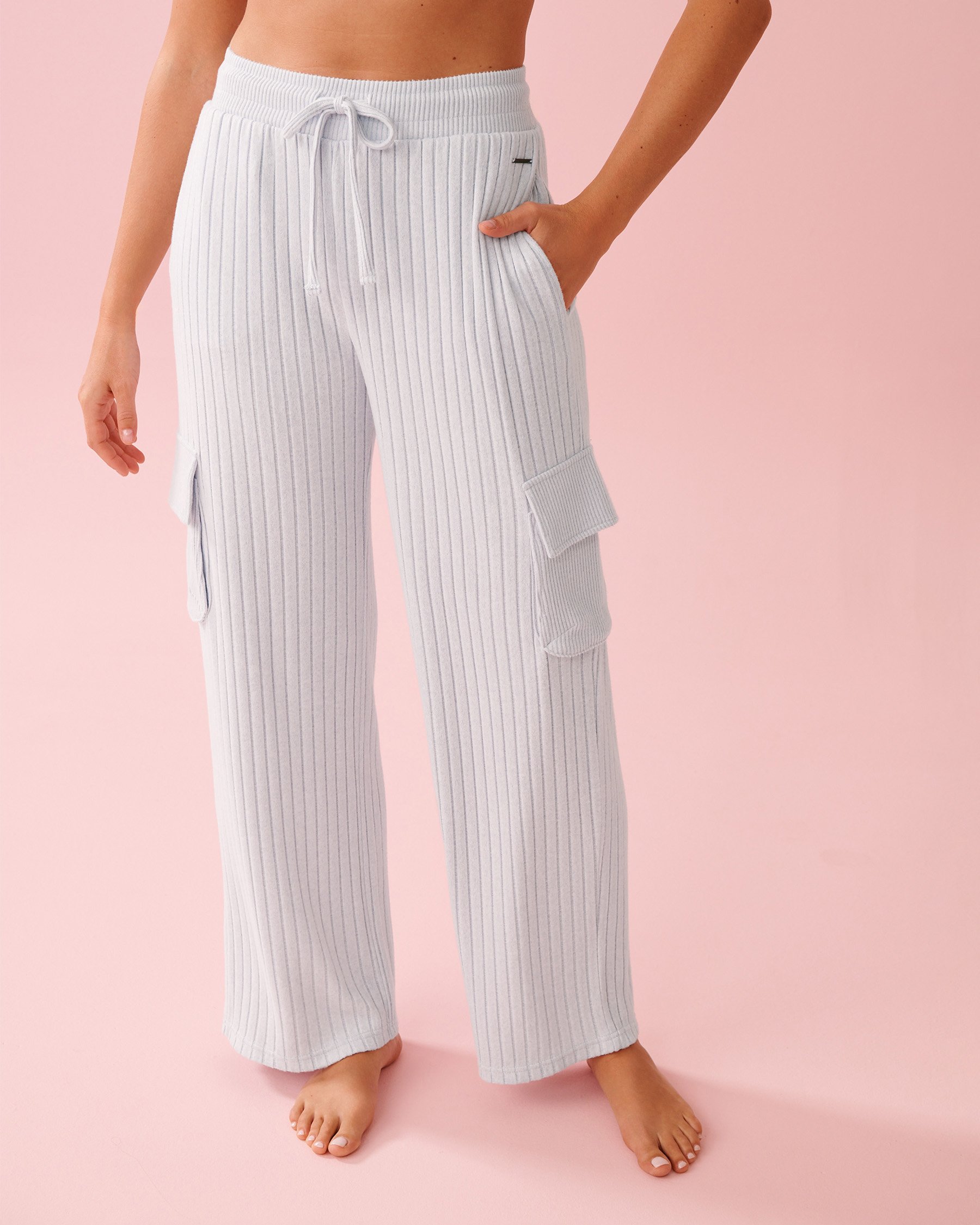 LA VIE EN ROSE Ribbed Knit Pants Porcelain Blue 50200111 - View1