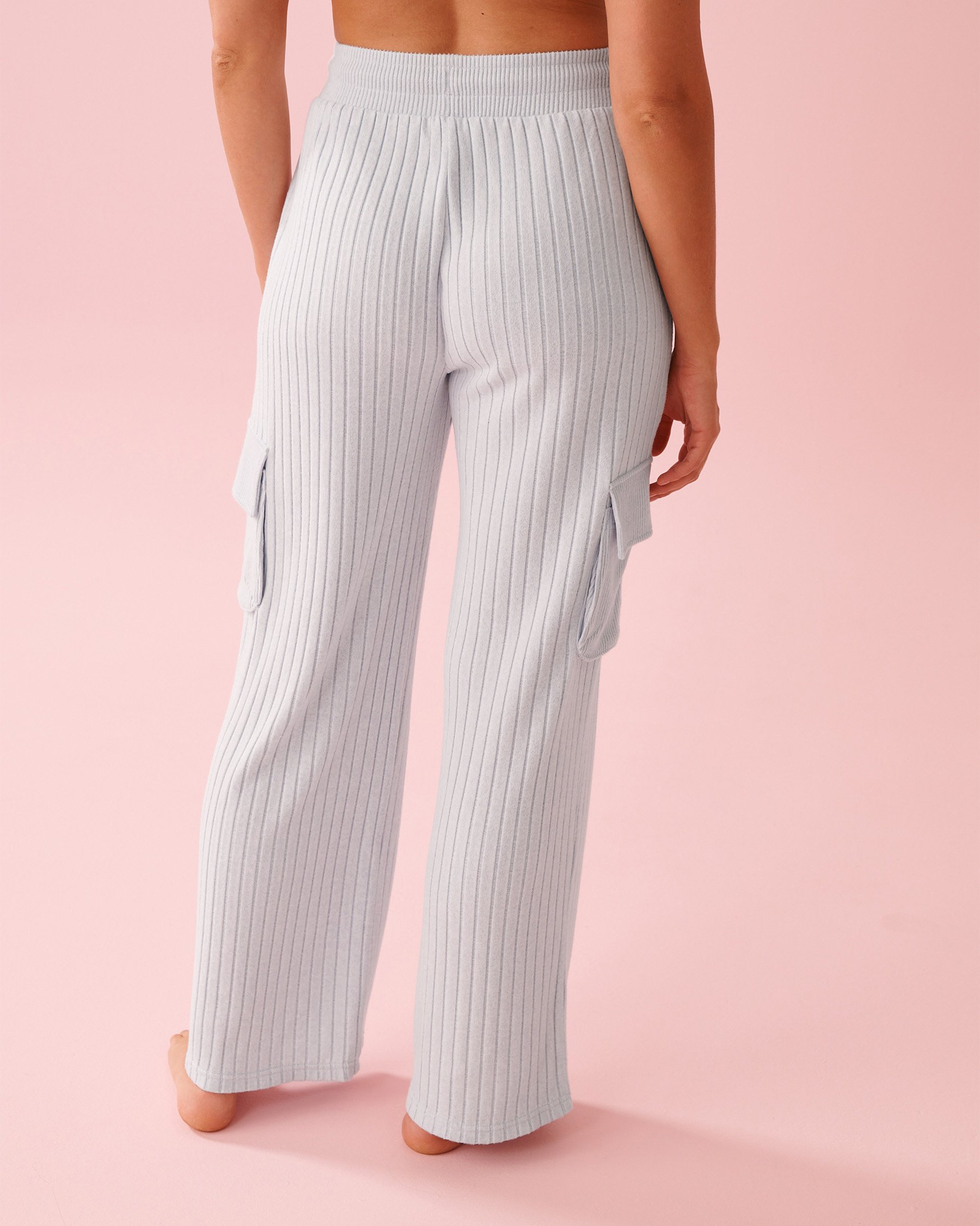 LA VIE EN ROSE Ribbed Knit Pants Porcelain Blue 50200111 - View2