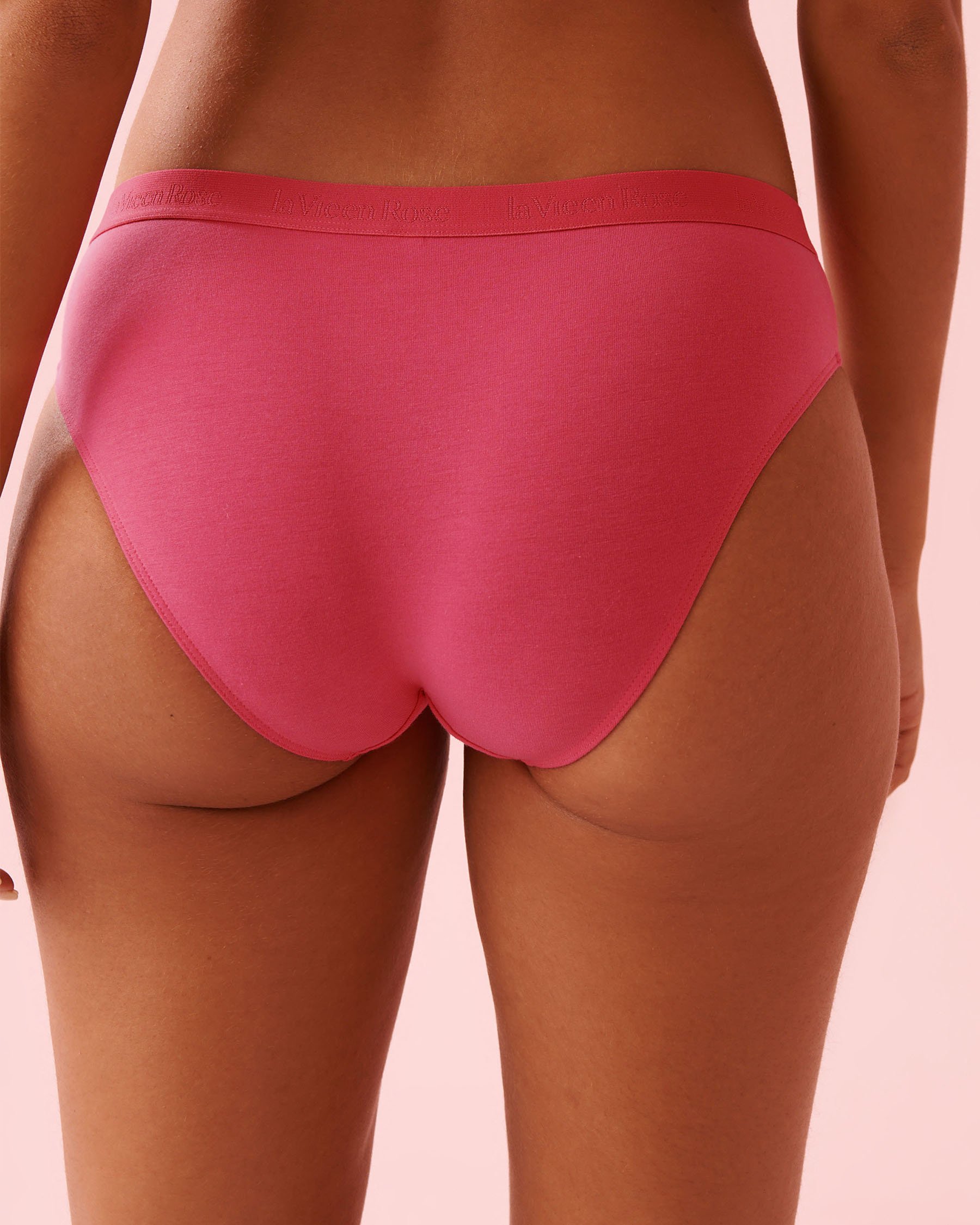 LA VIE EN ROSE Cotton and Logo Elastic Band Bikini Panty Fuchsia Pink 20100702 - View2