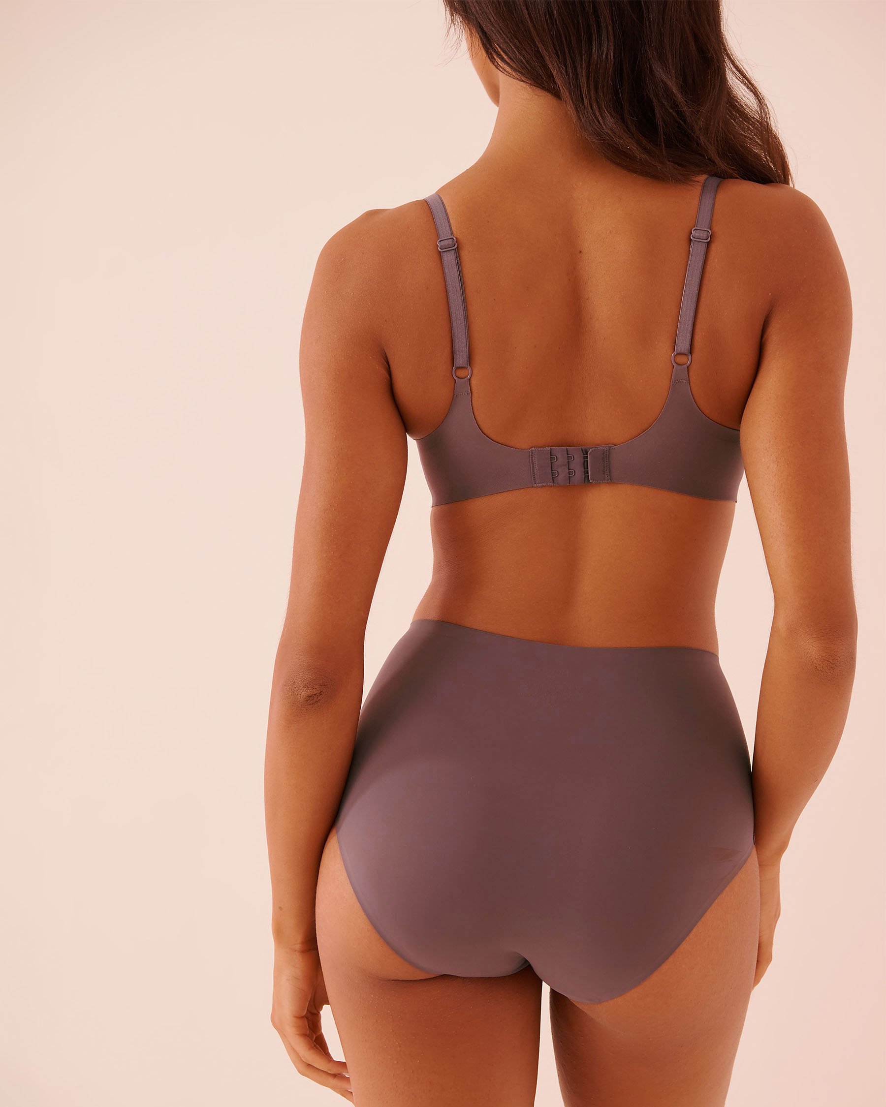 LA VIE EN ROSE Culotte menstruelle coupe bikini taille haute absorption régulière Mauve prune poudré 20400032 - Voir3