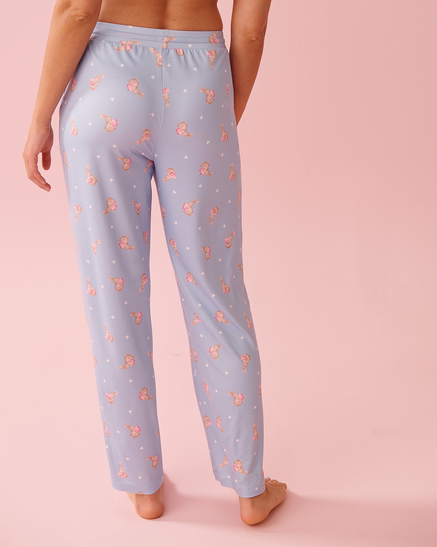 LA VIE EN ROSE Bunny Print Super Soft Pajama Pants Cloud Blue 40200809 - View2