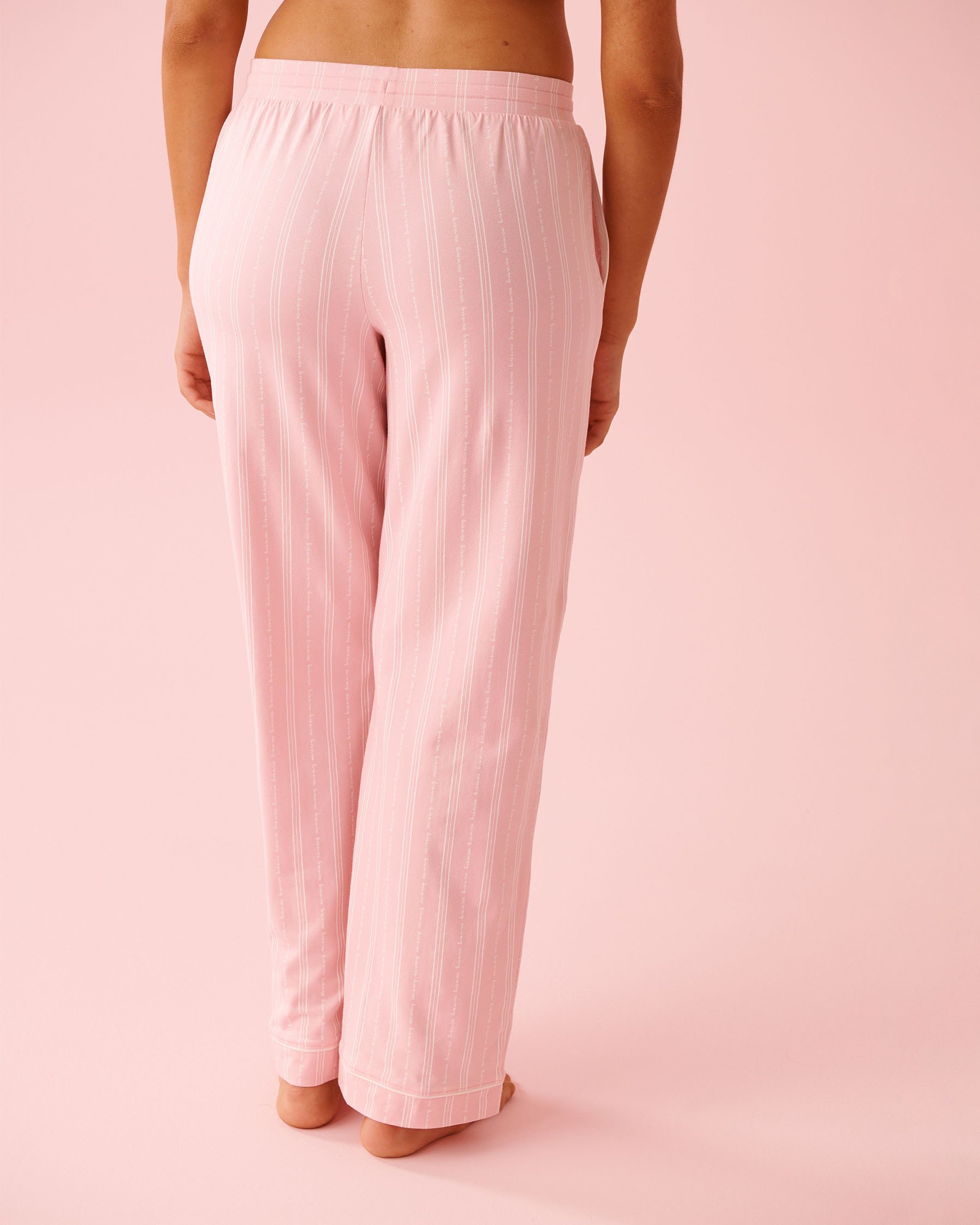 LA VIE EN ROSE Cotton Pajama Pants Pink Stripes 40200807 - View2