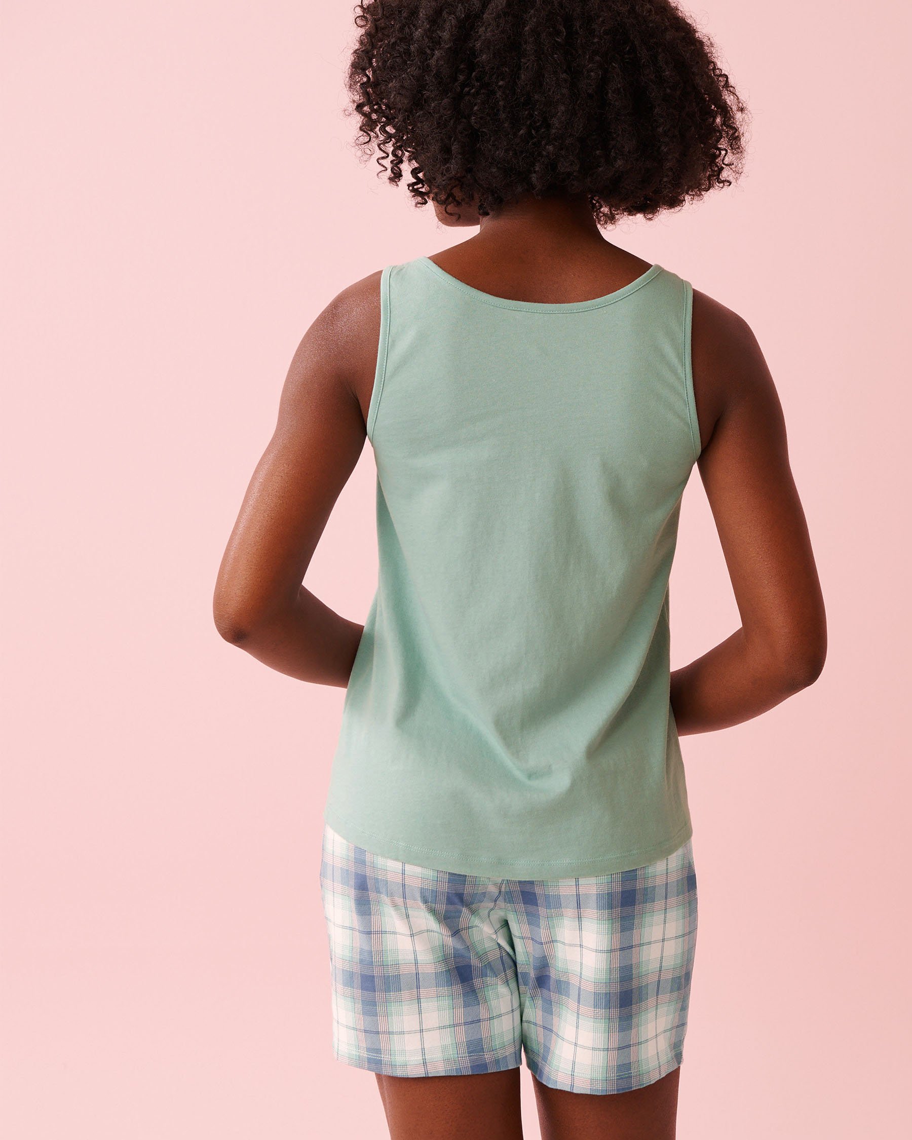 LA VIE EN ROSE Cupcake Print Cotton Scoop Neck Cami Dusty Mint 40100834 - View3