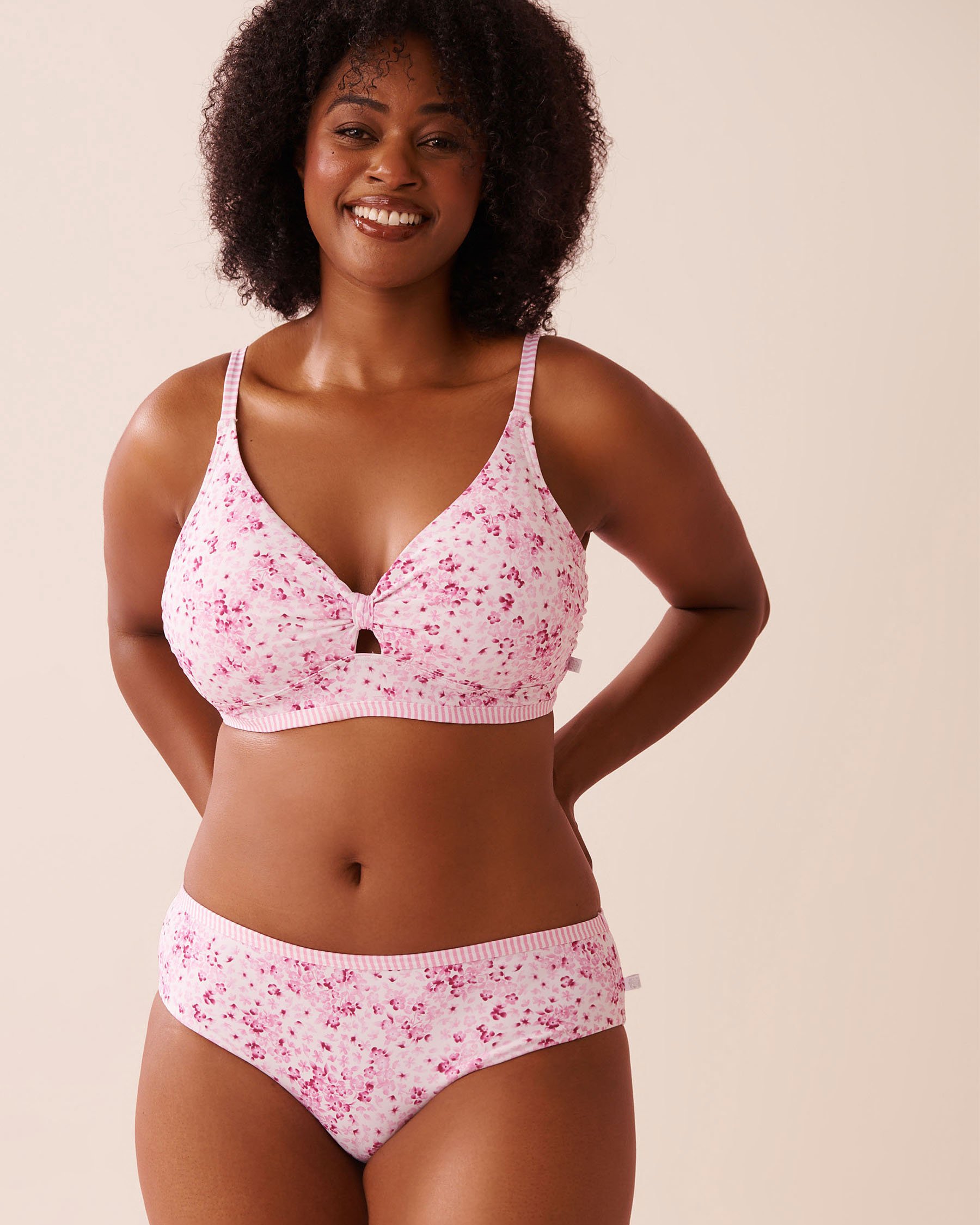 LA VIE EN ROSE AQUA PINK MEADOW D Cup Bralette Bikini Top Pink Meadow 70200205 - View3