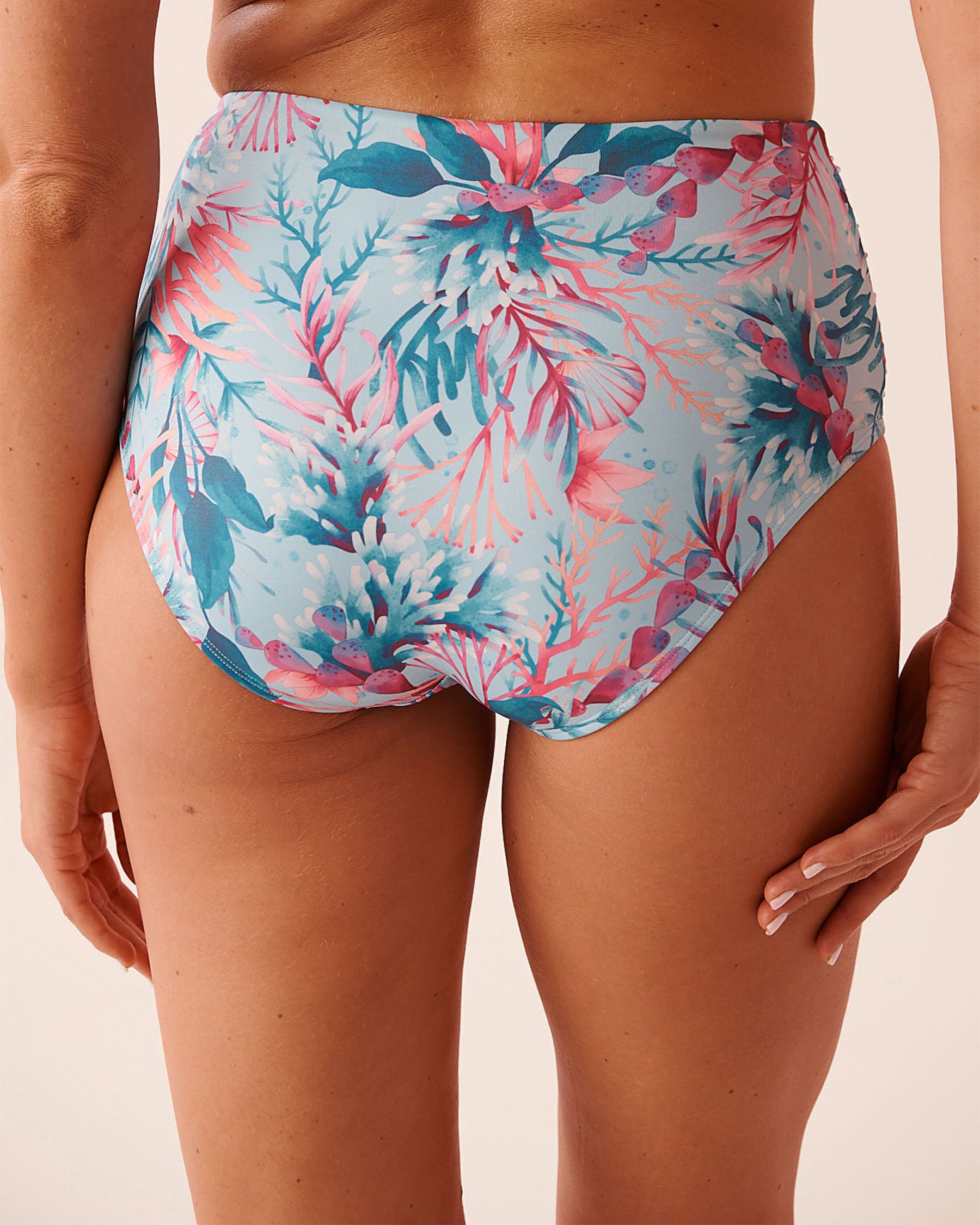 LA VIE EN ROSE AQUA REEF FANTASY Draped High Waist Bikini Bottom Reef Fantasy 70300824 - View2