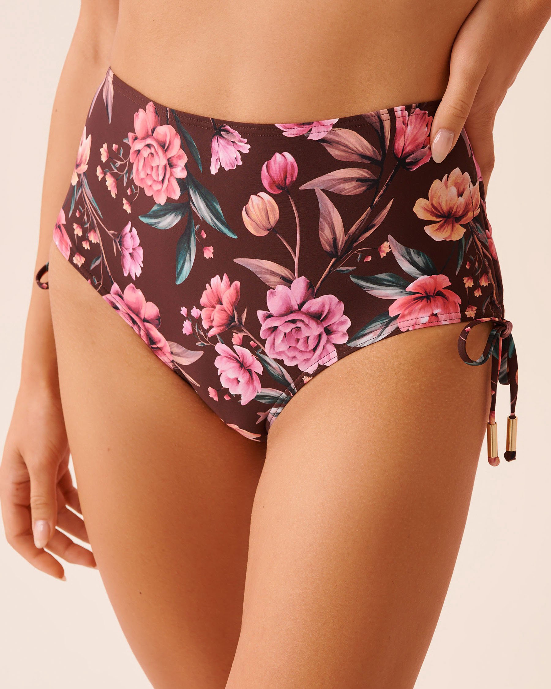 LA VIE EN ROSE AQUA ROYAL GARDEN Side Tie High Waist Bikini Bottom Royal Garden 70300831 - View1