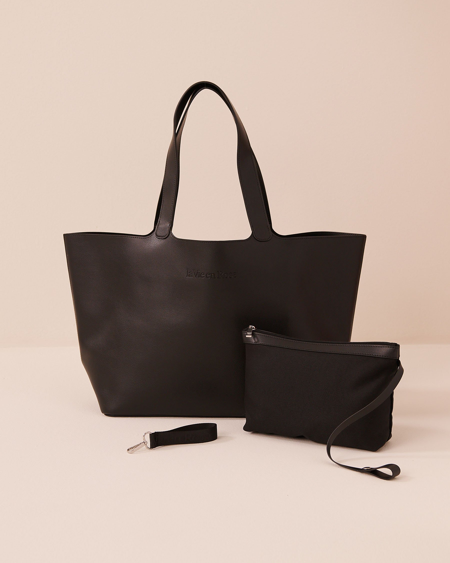 LA VIE EN ROSE Sac fourre-tout en faux cuir Noir 40700467 - Voir3