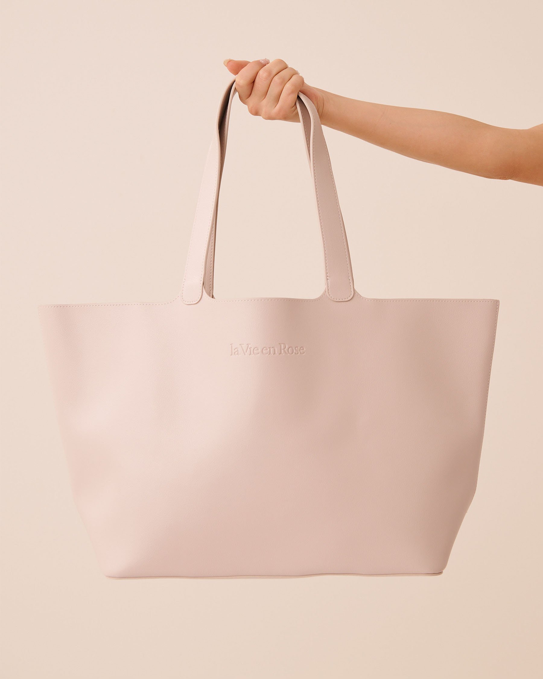 LA VIE EN ROSE Faux Leather Tote Bag Light Beige 40700467 - View1